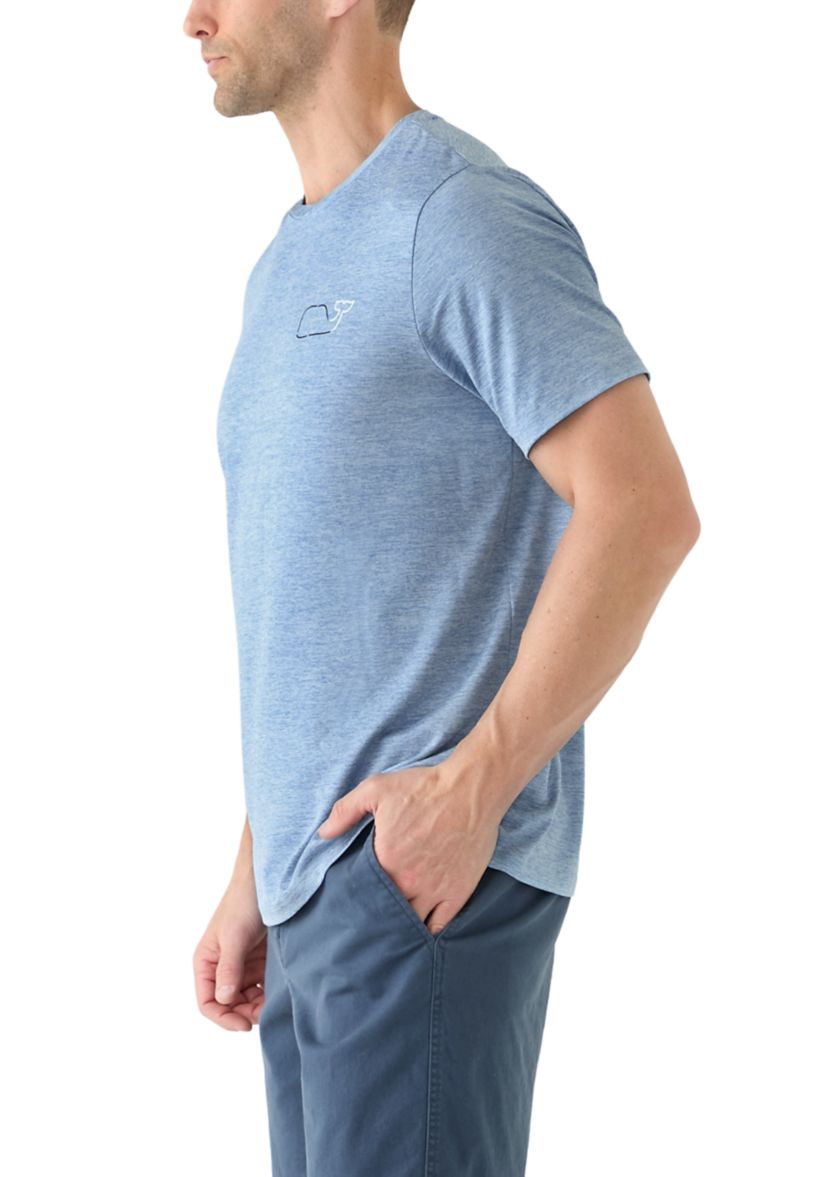 Mens Whale Outline Short Sleeve Harbor Performance T-Shirt