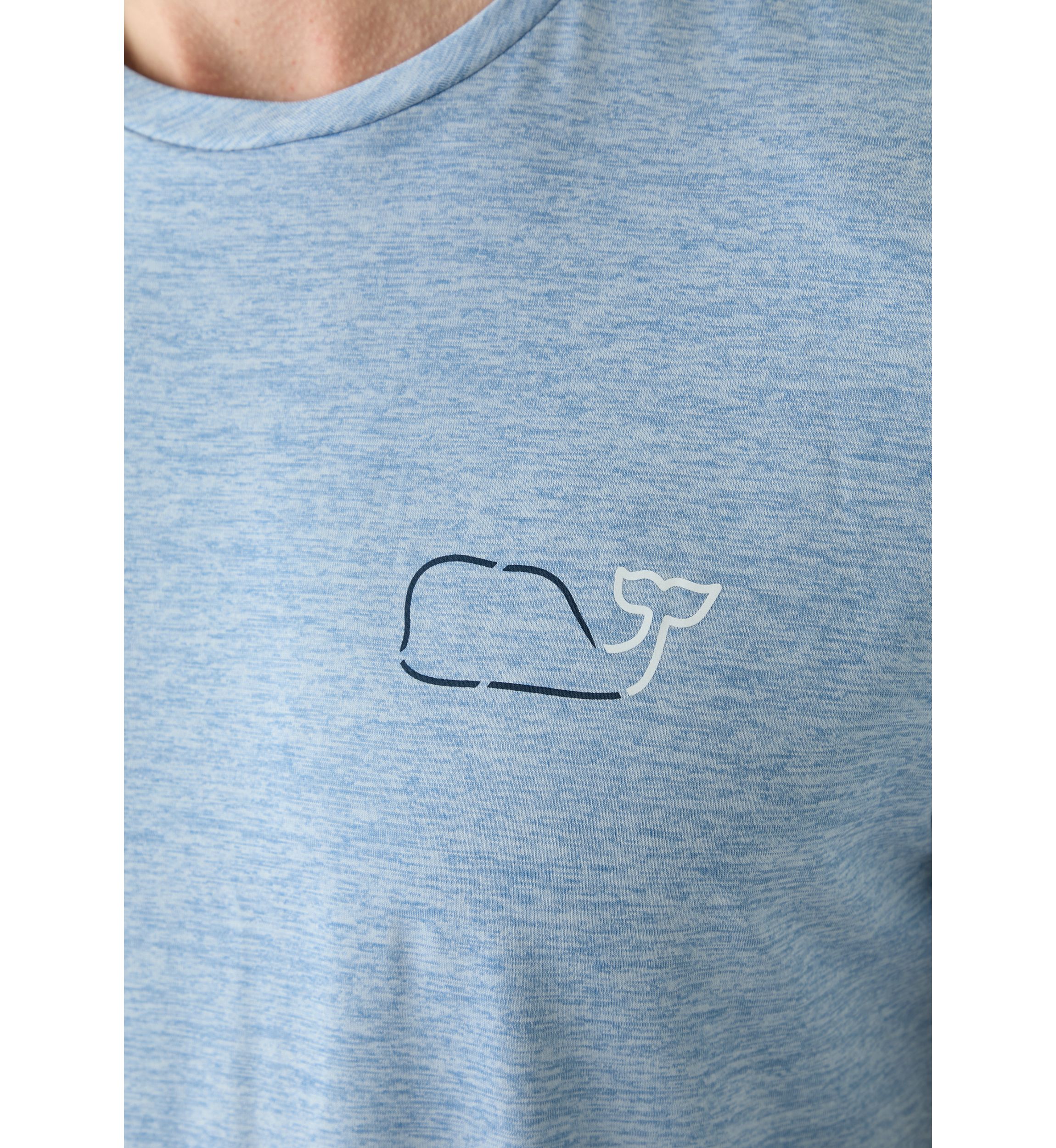 Mens Whale Outline Short Sleeve Harbor Performance T-Shirt
