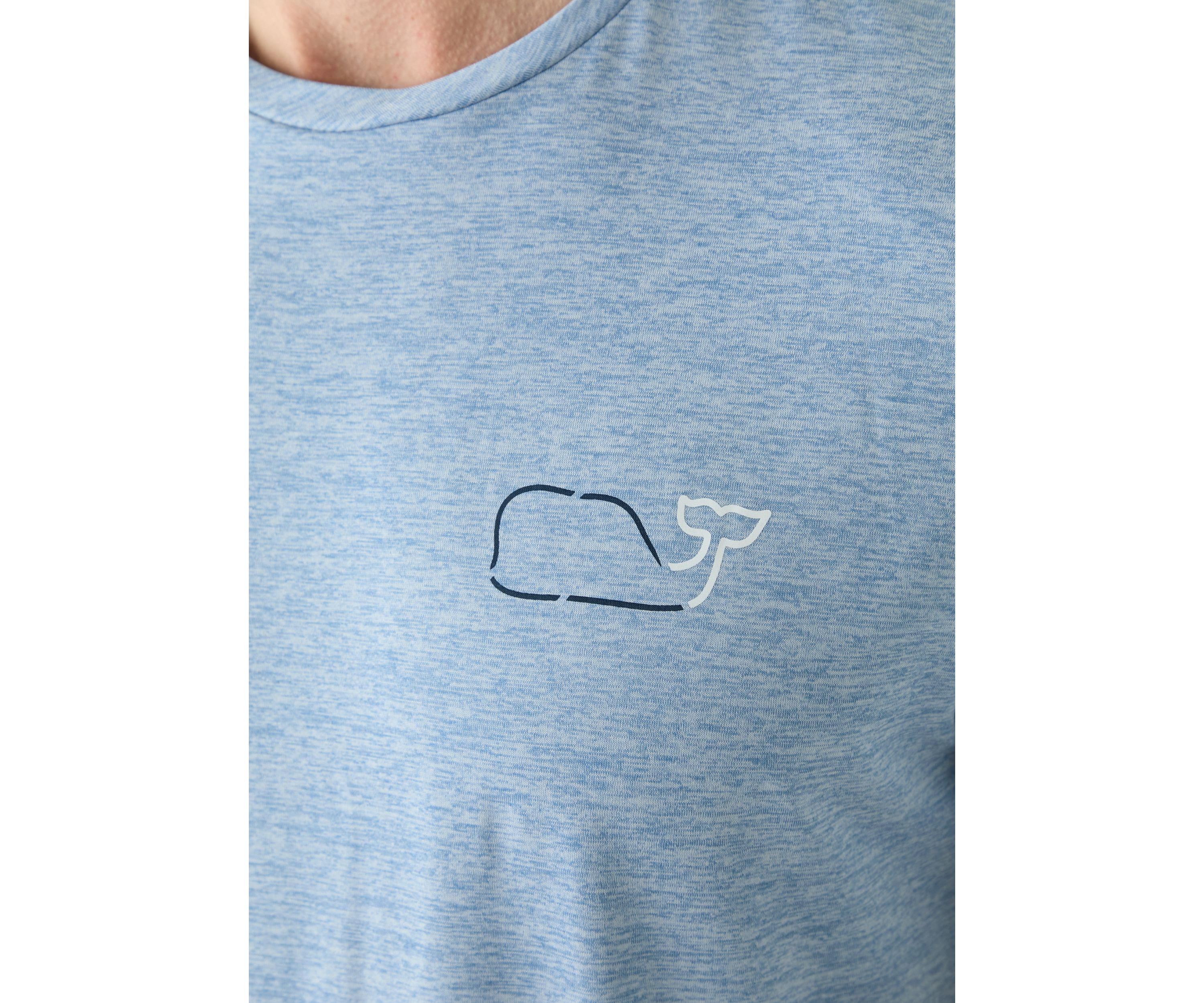 Mens Whale Outline Short Sleeve Harbor Performance T-Shirt