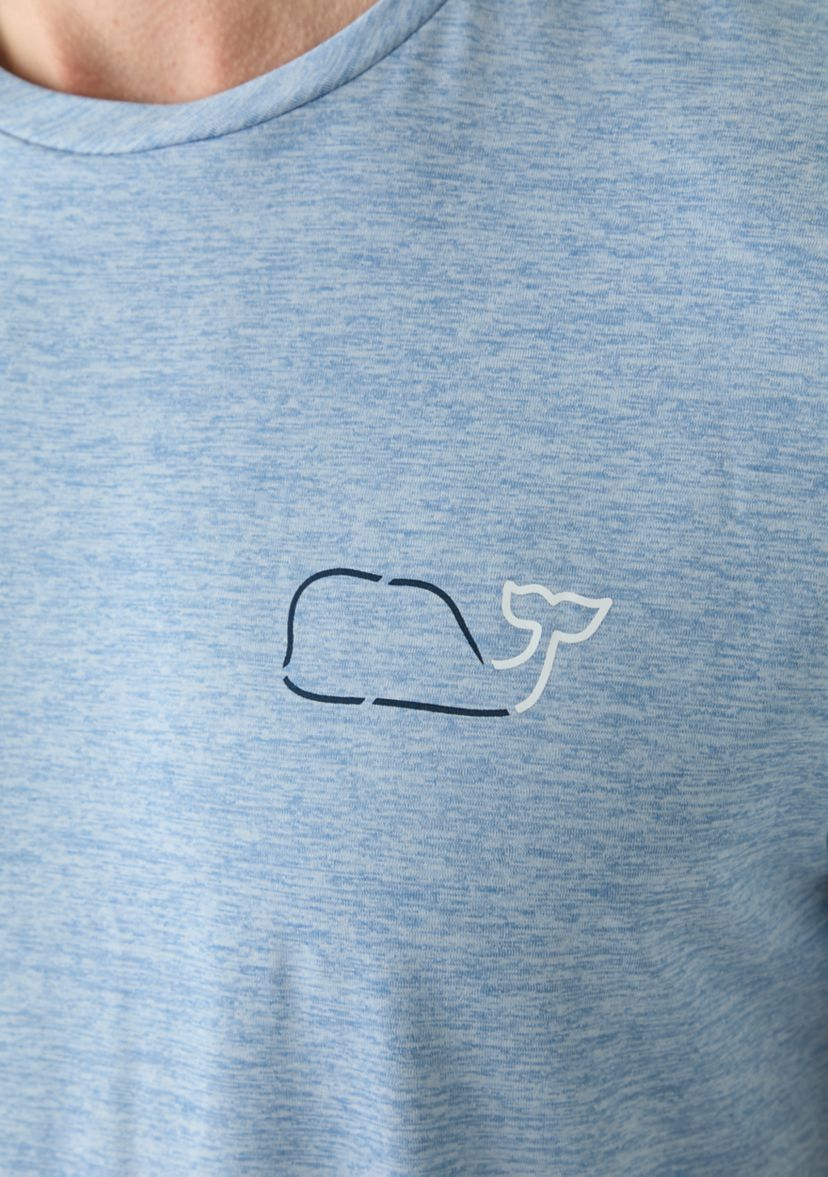 Mens Whale Outline Short Sleeve Harbor Performance T-Shirt