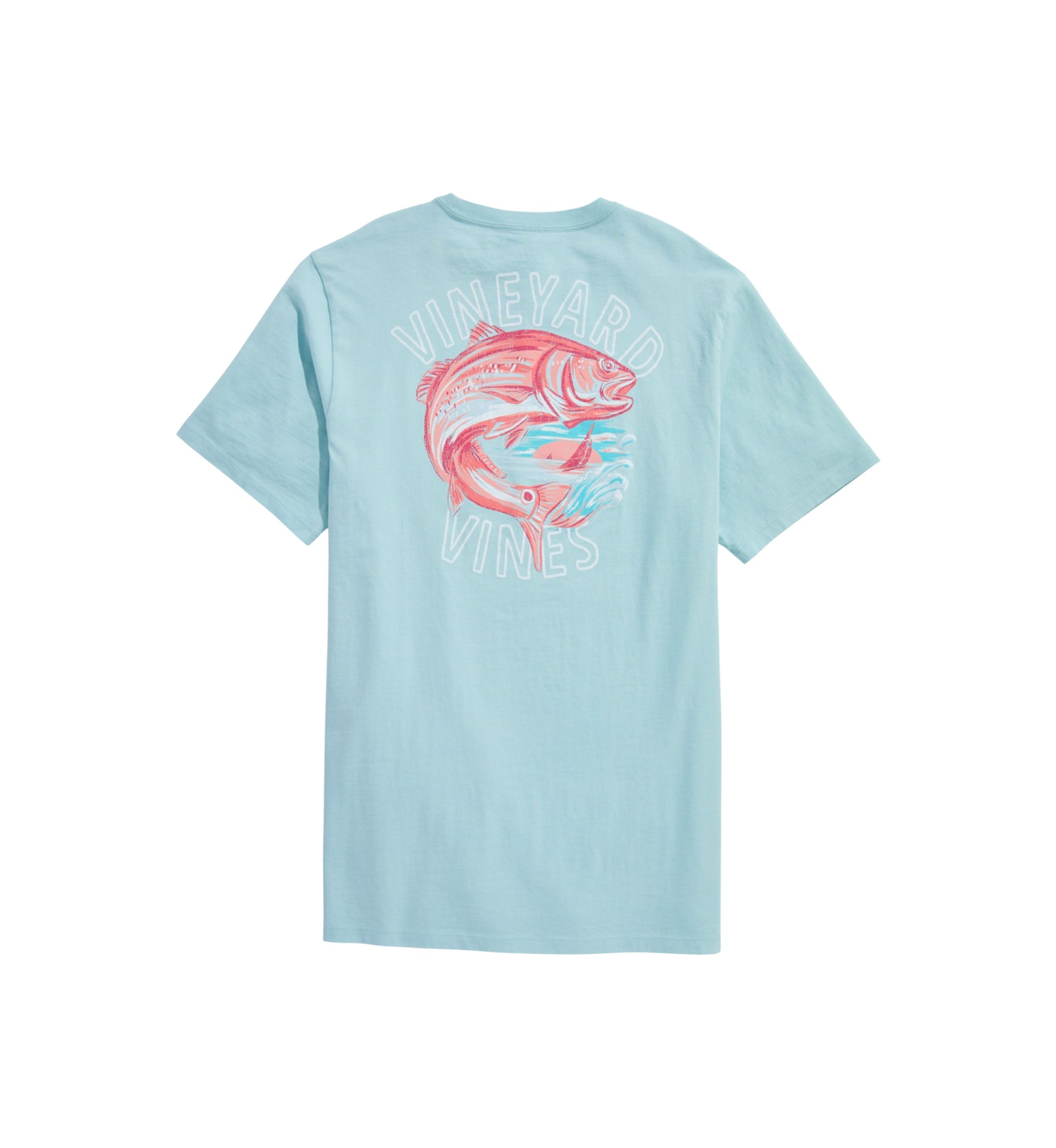 Mens Painted Redfish Short Sleeve Pocket T-Shirt