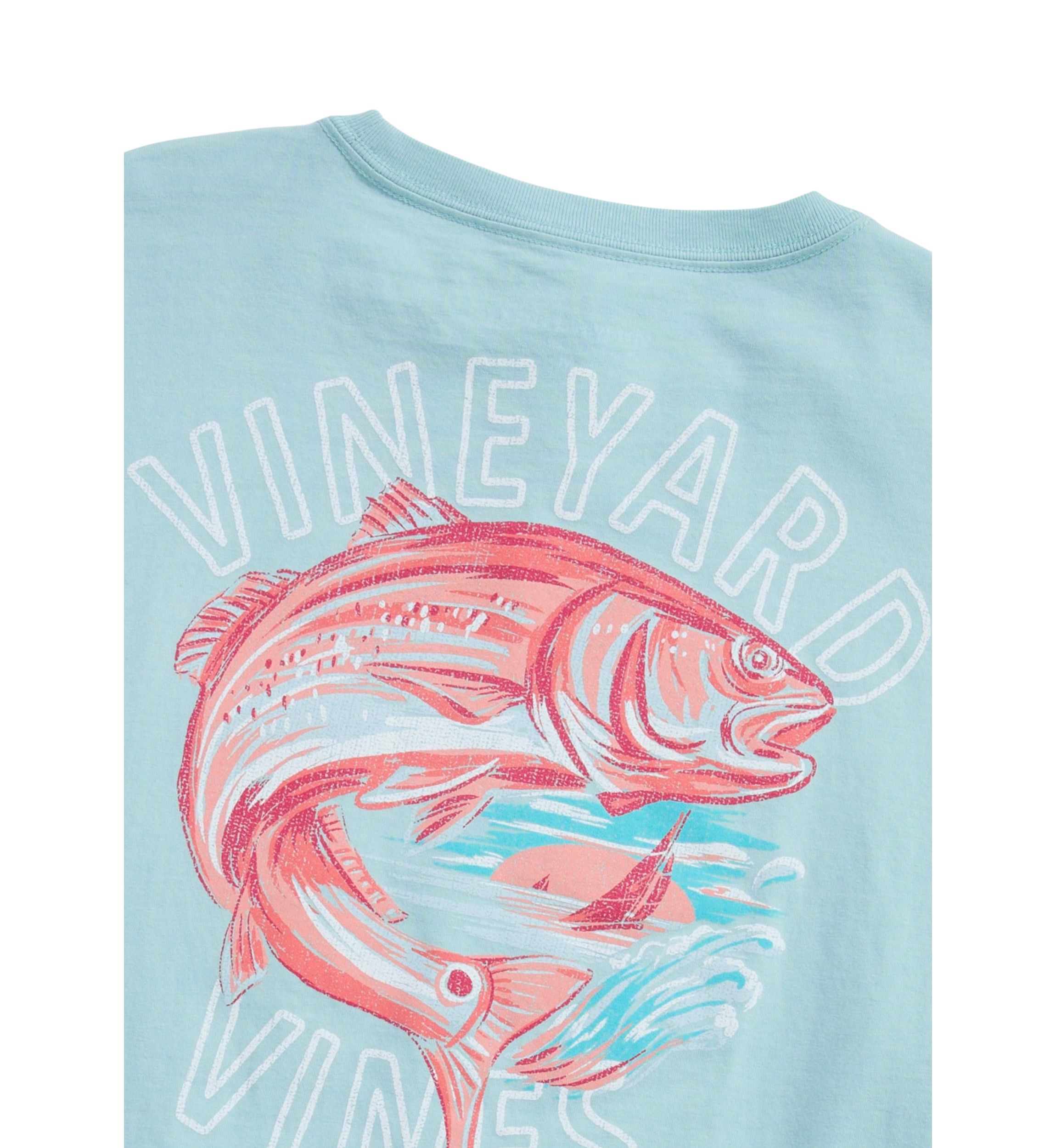 Mens Painted Redfish Short Sleeve Pocket T-Shirt