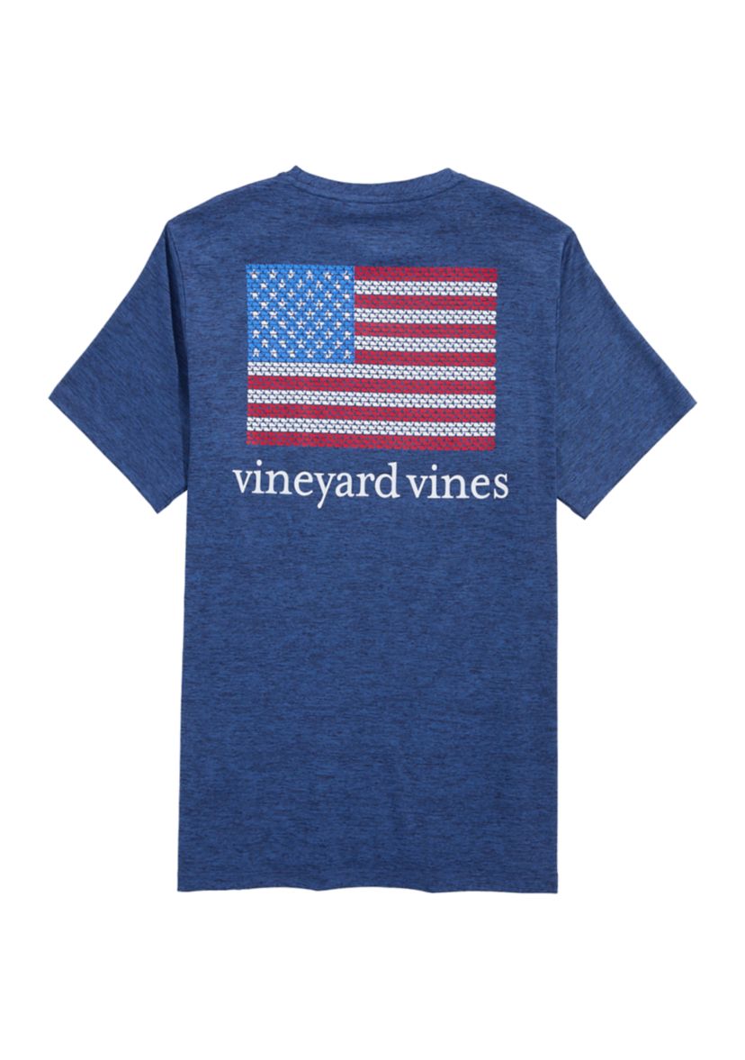 American Flag Whales Short-Sleeve Harbor Performance Graphic T-Shirt 
