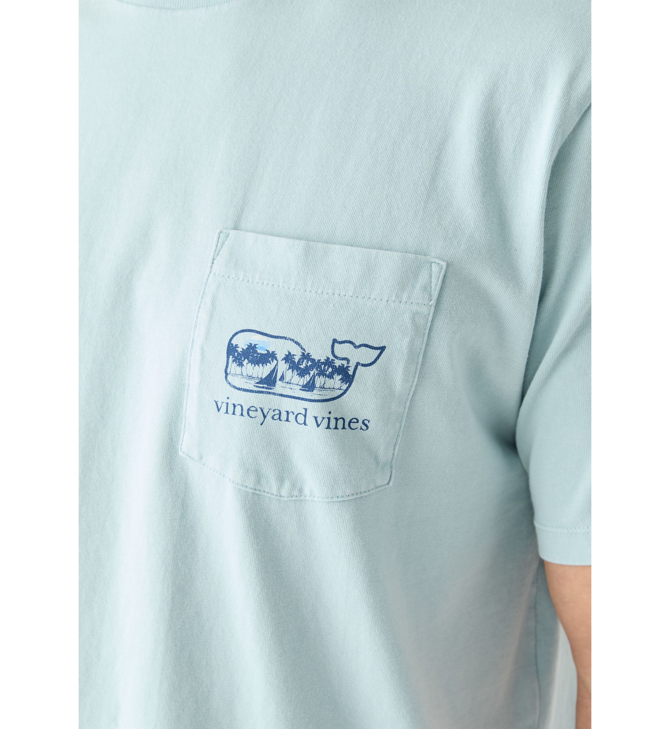 Mens Drift Dye Surf Palm Sail Whale Short Sleeve Pocket T-Shirt