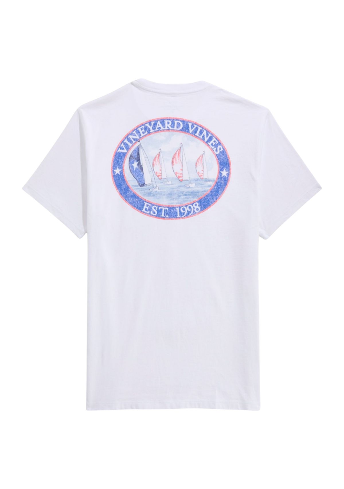 Mens Sail Scene Short Sleeve Pocket Graphic T-Shirt