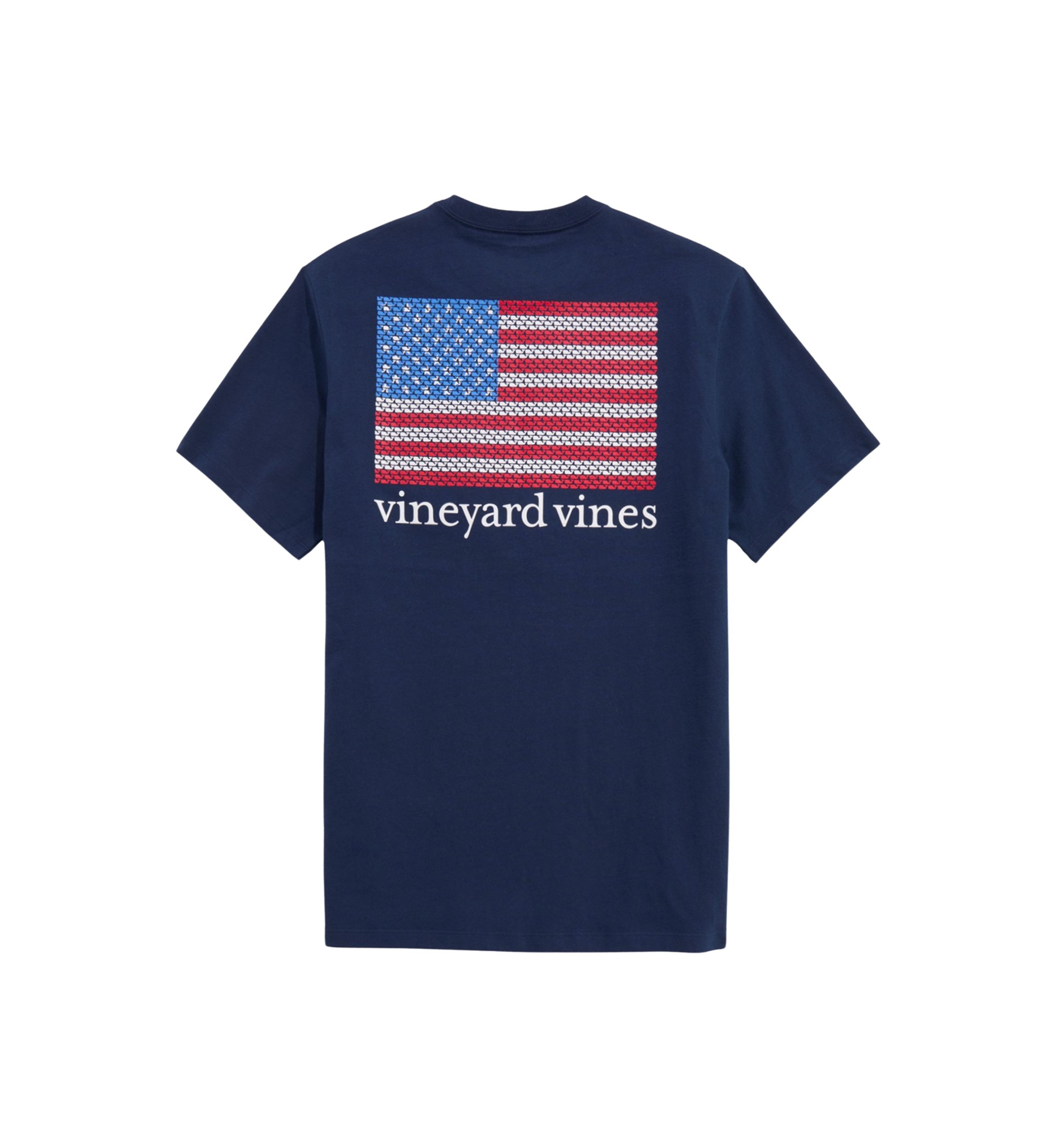 Whale American Flag Graphic T-Shirt 