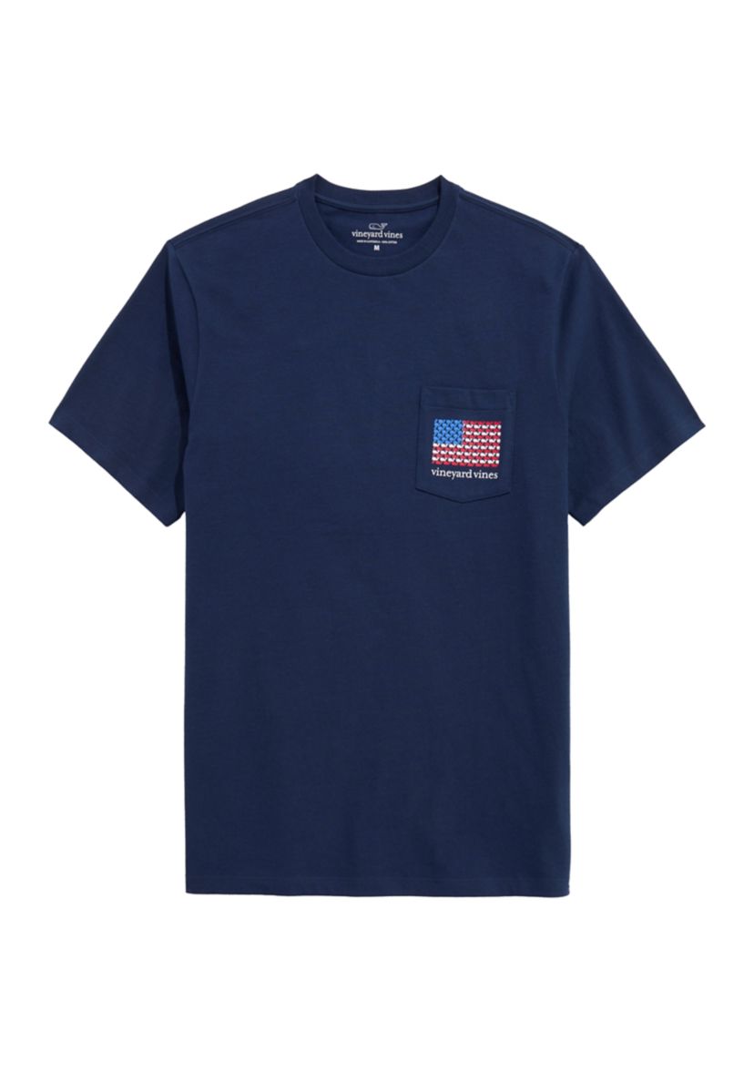 Whale American Flag Graphic T-Shirt 