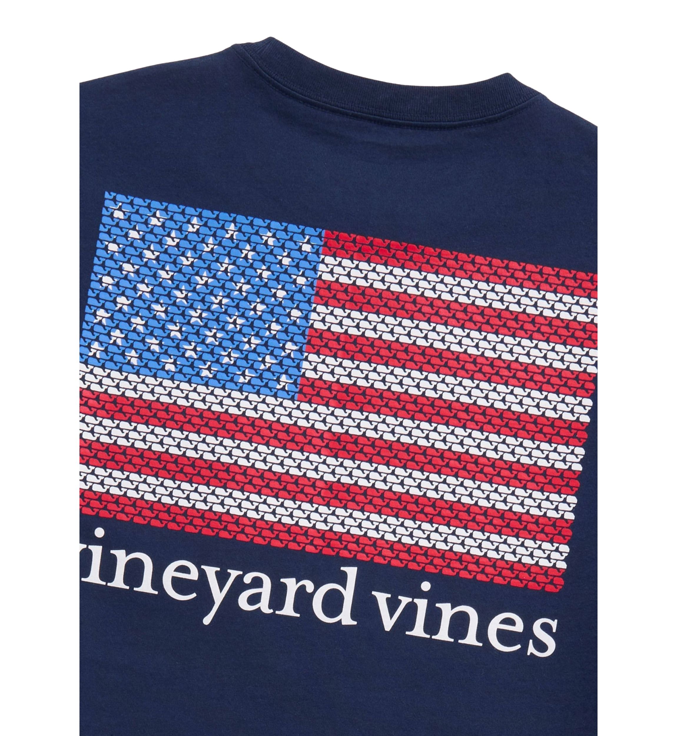 Whale American Flag Graphic T-Shirt 