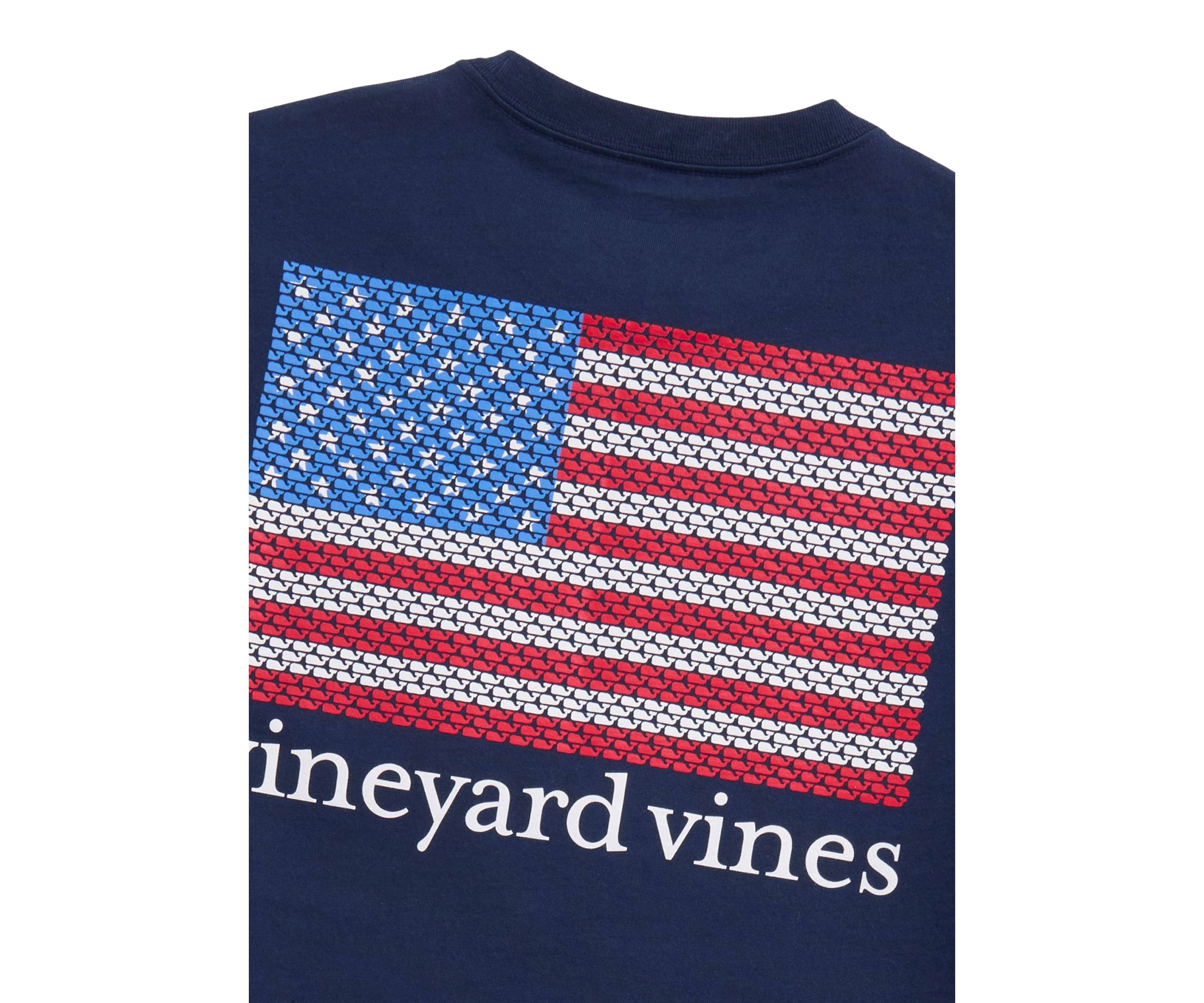 Whale American Flag Graphic T-Shirt 