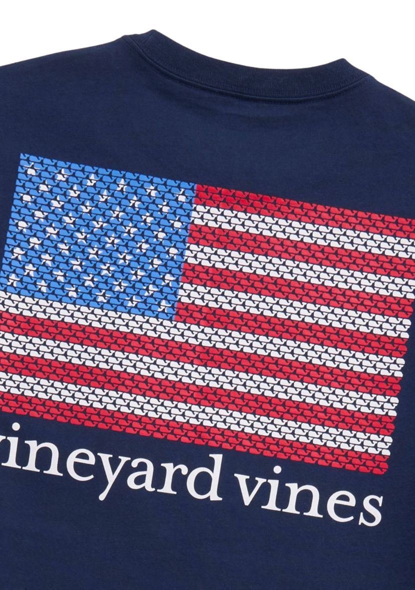 Whale American Flag Graphic T-Shirt 