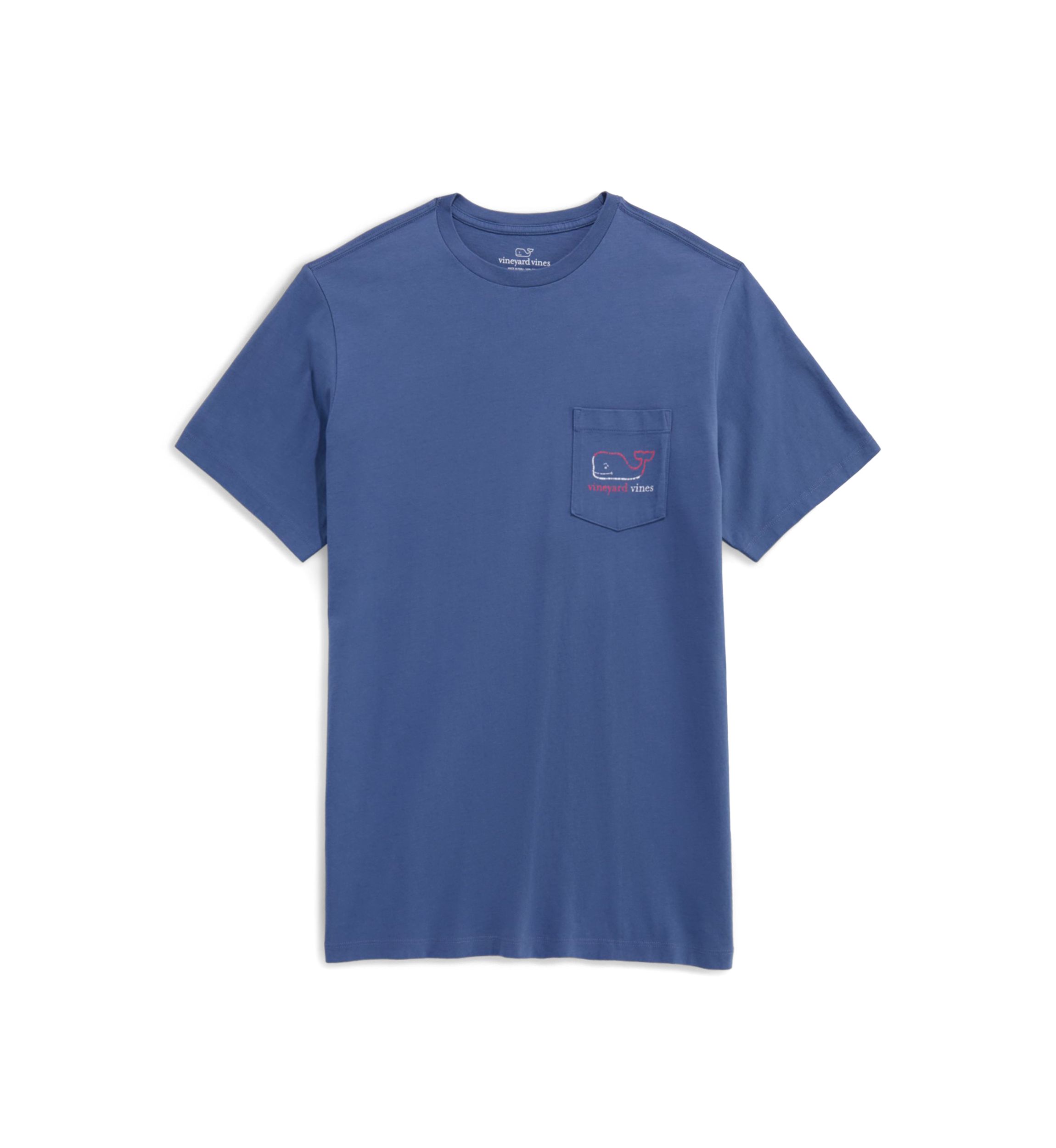 Mens Burgee Vintage Whale Short Sleeve Pocket T-Shirt