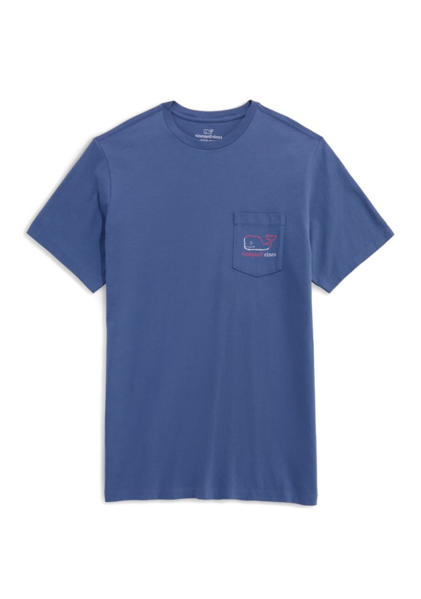 Mens Burgee Vintage Whale Short Sleeve Pocket T-Shirt