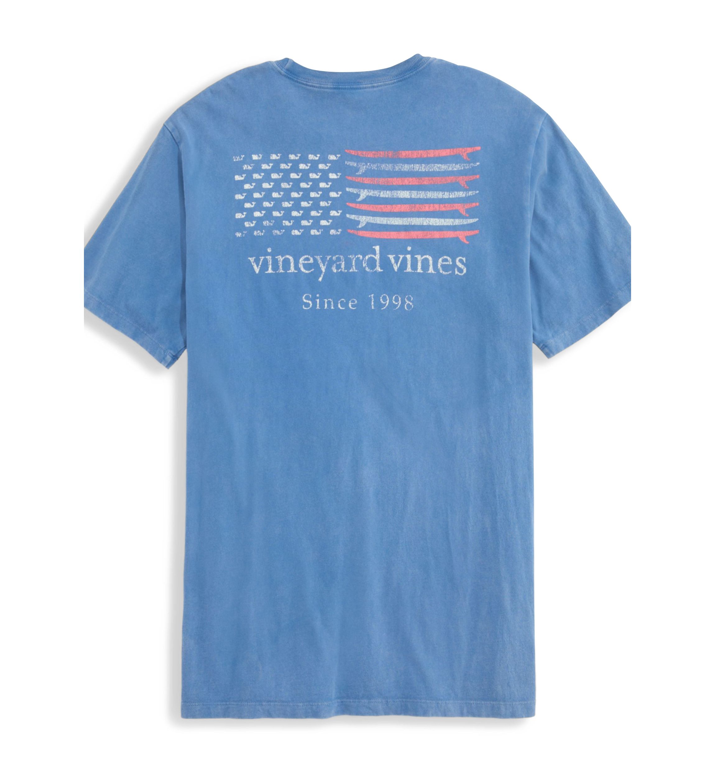 Mens Drift Dye Surf Minimal Flag Short Sleeve Pocket Graphic T-Shirt