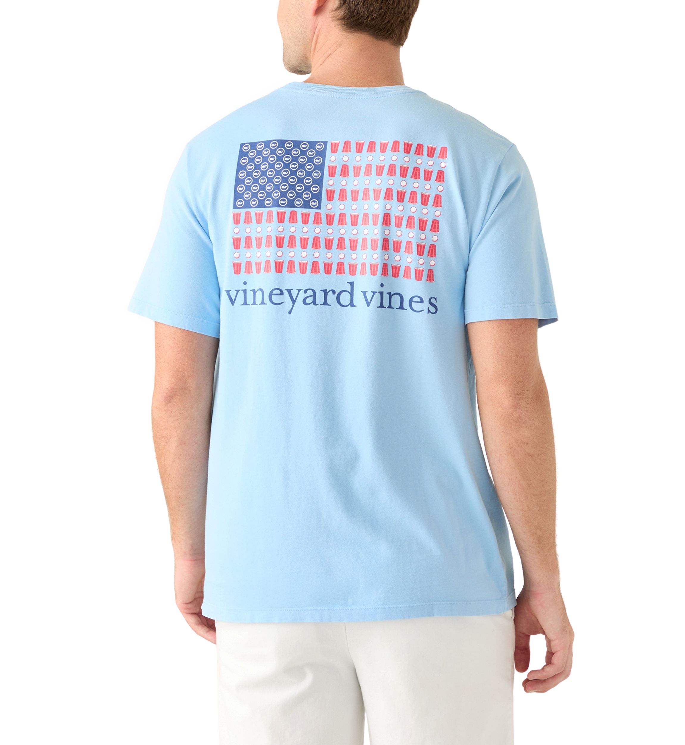 Mens Drift Dye Party In The USA Short Sleeve Pocket T-Shirt