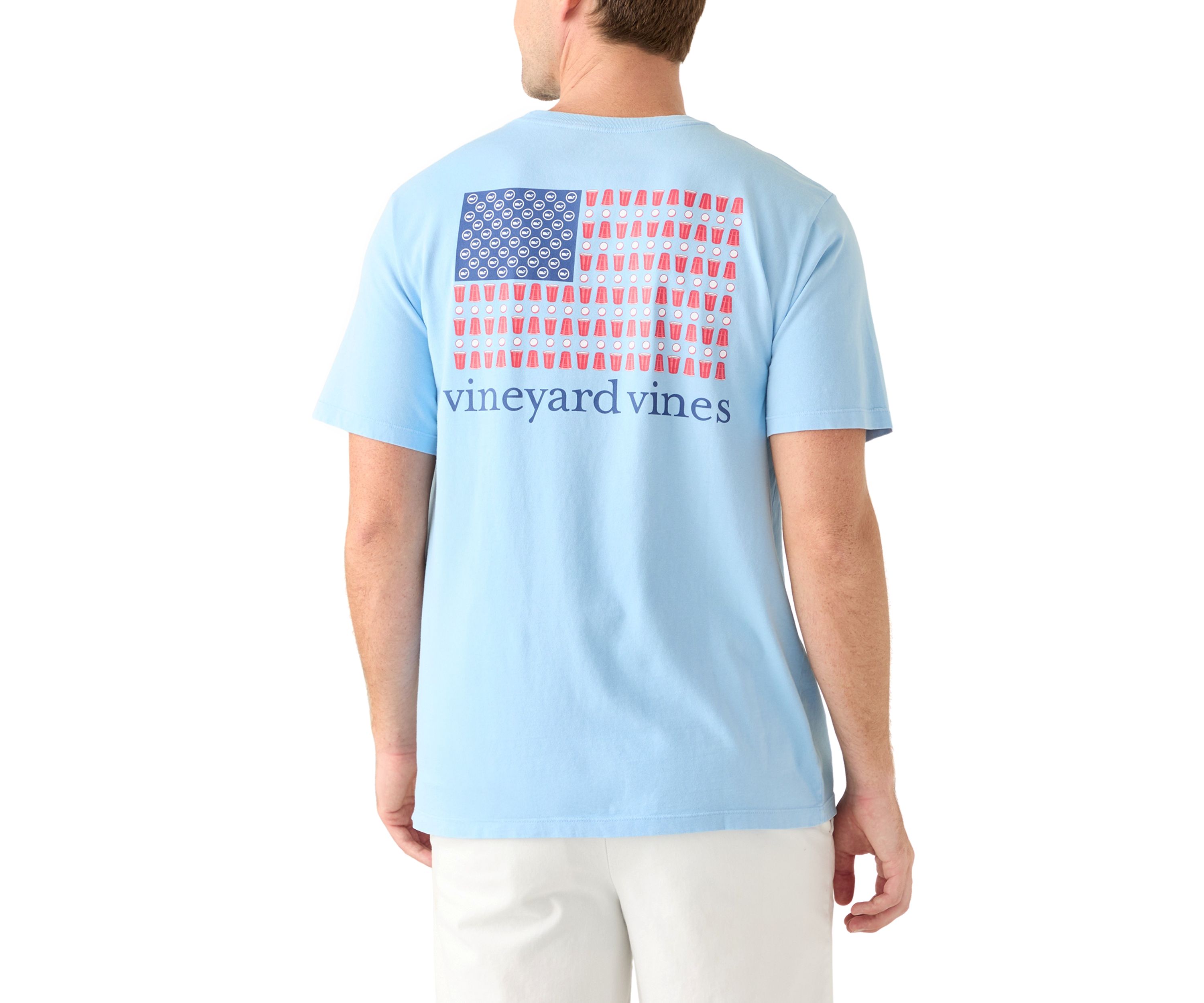 Mens Drift Dye Party In The USA Short Sleeve Pocket T-Shirt