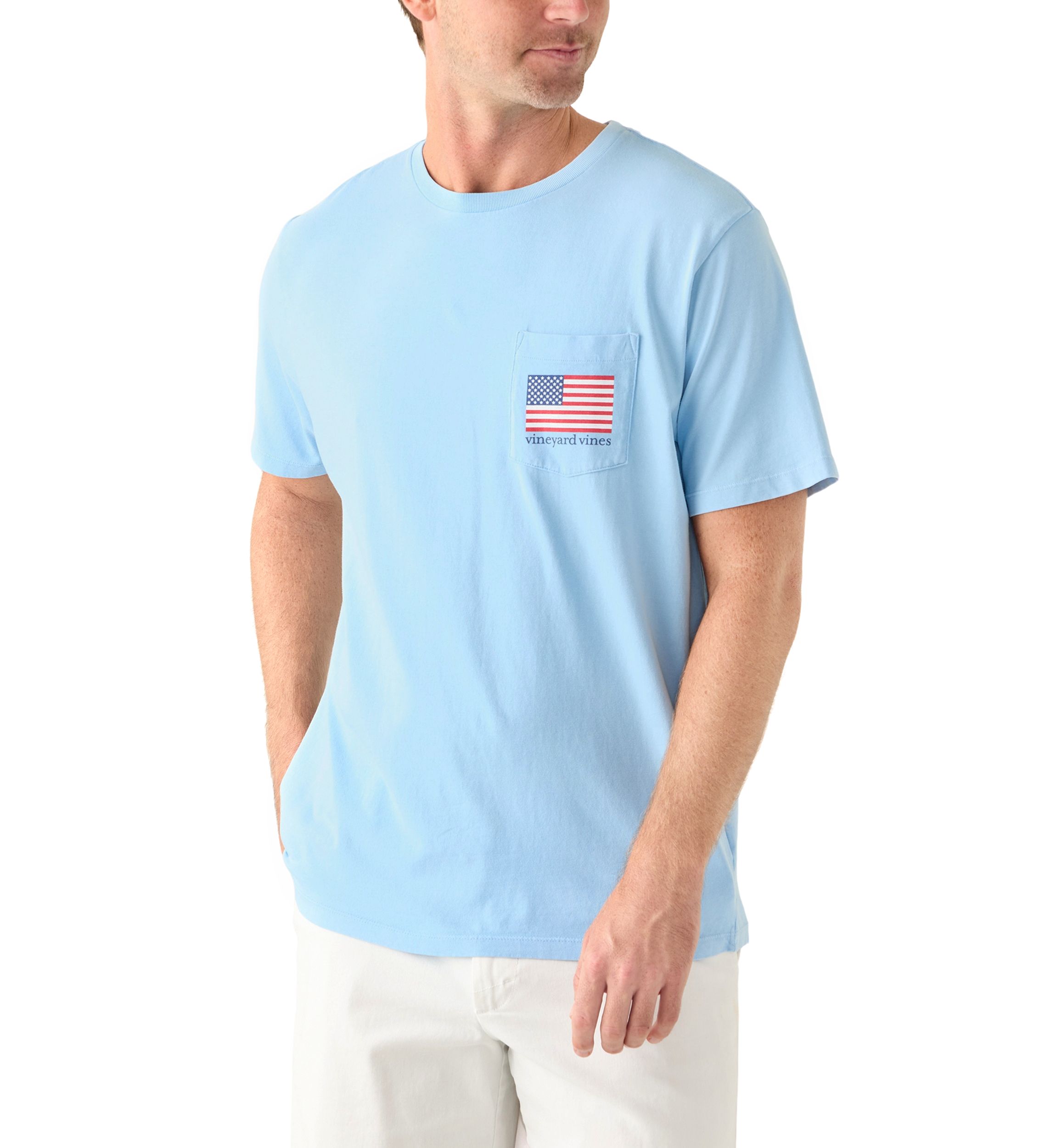 Mens Drift Dye Party In The USA Short Sleeve Pocket T-Shirt