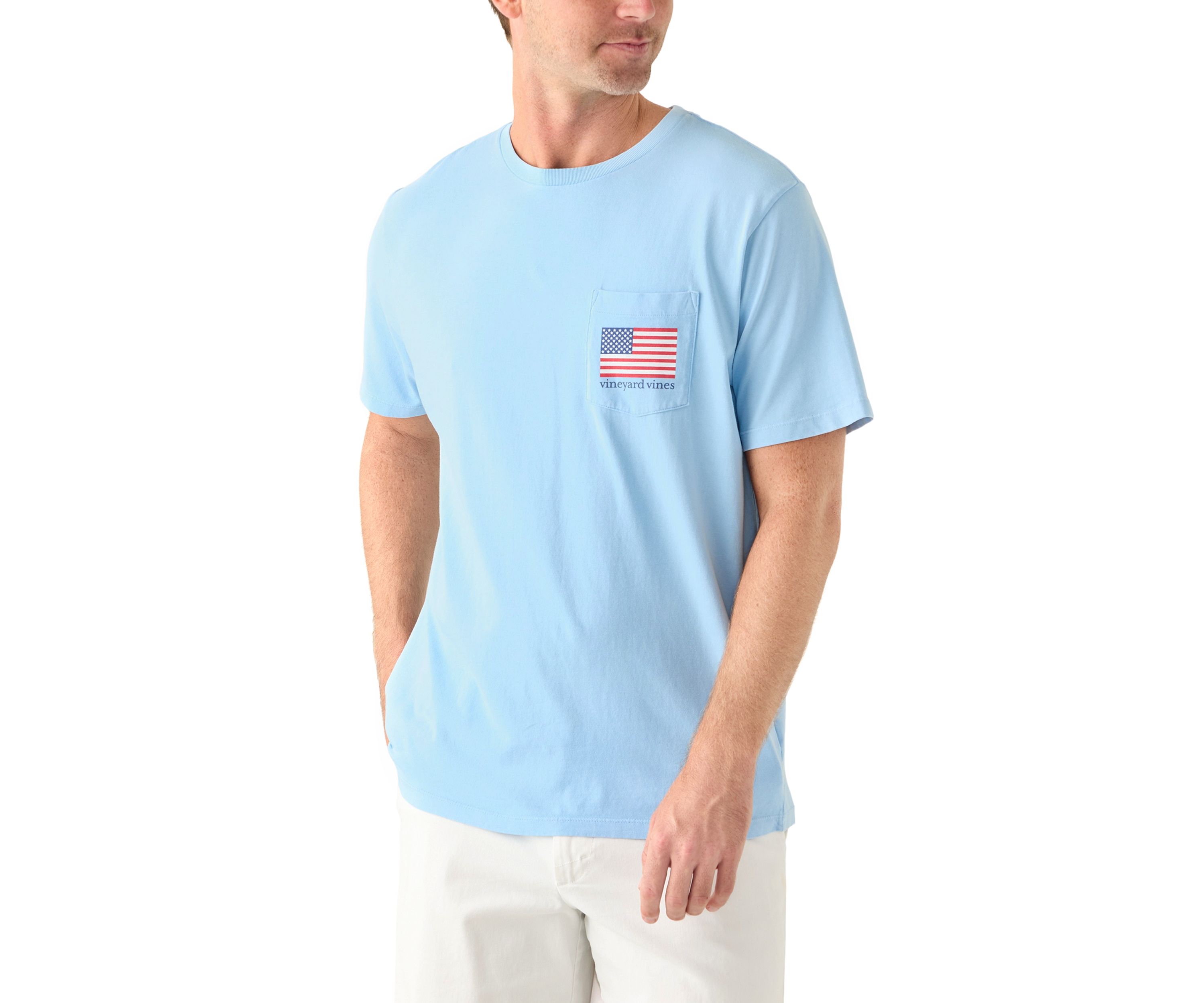 Mens Drift Dye Party In The USA Short Sleeve Pocket T-Shirt