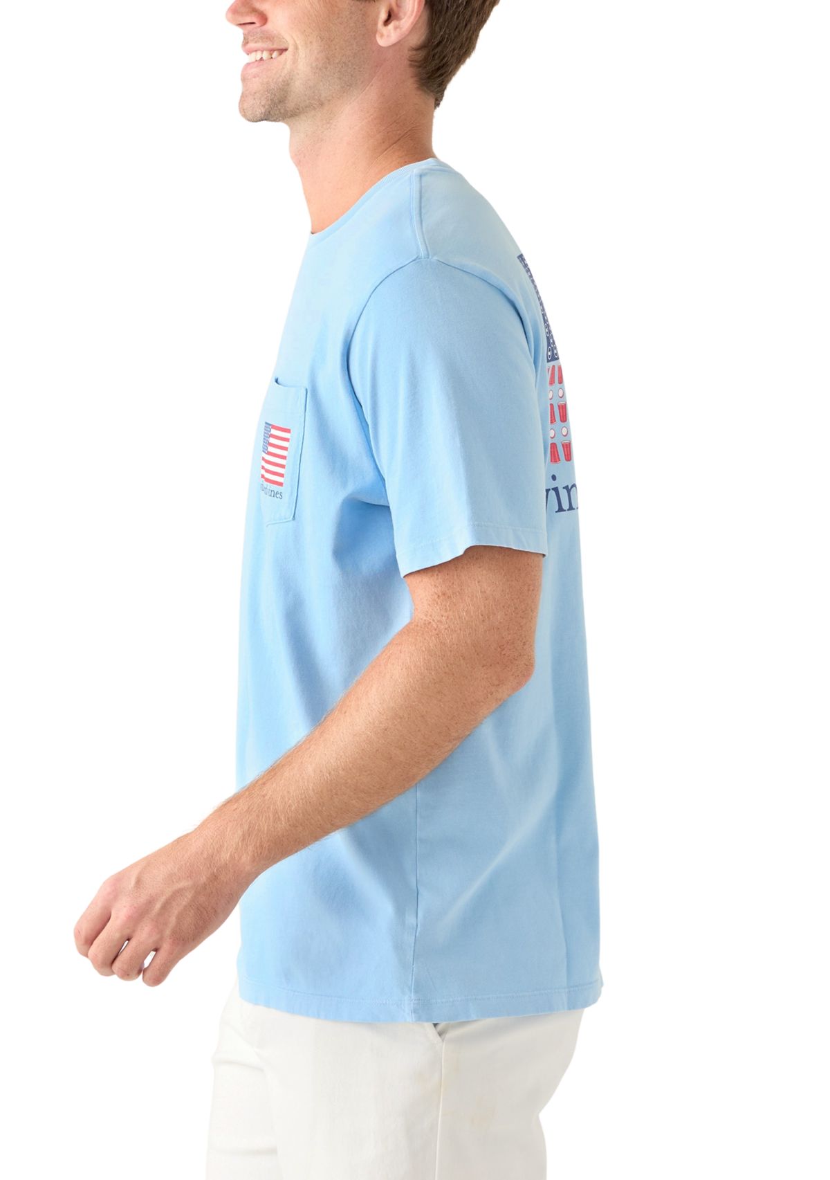 Mens Drift Dye Party In The USA Short Sleeve Pocket T-Shirt