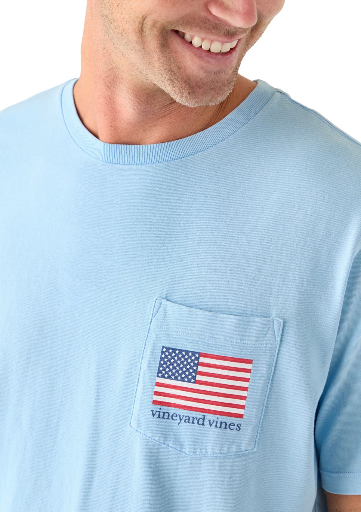 Mens Drift Dye Party In The USA Short Sleeve Pocket T-Shirt