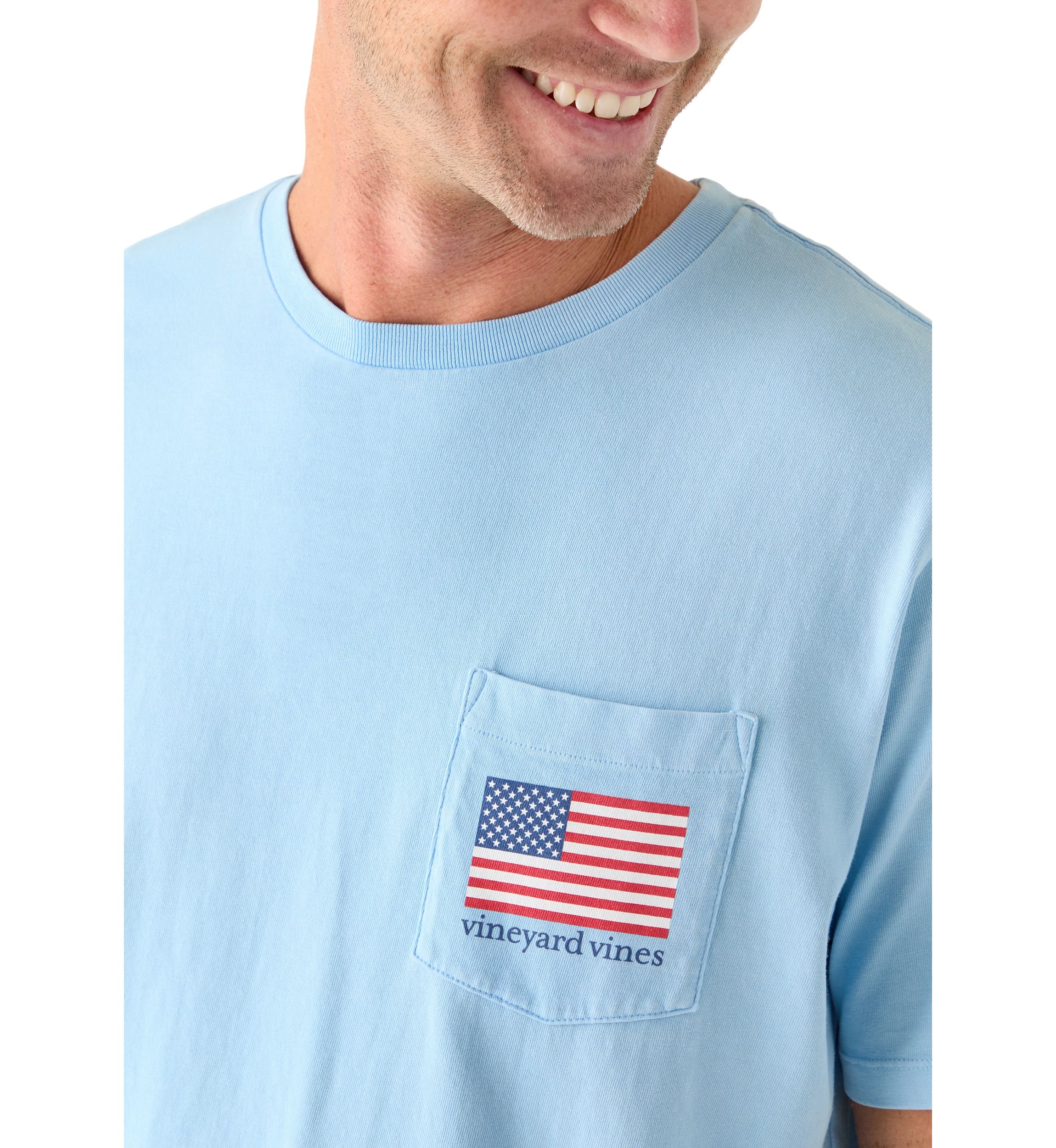 Mens Drift Dye Party In The USA Short Sleeve Pocket T-Shirt