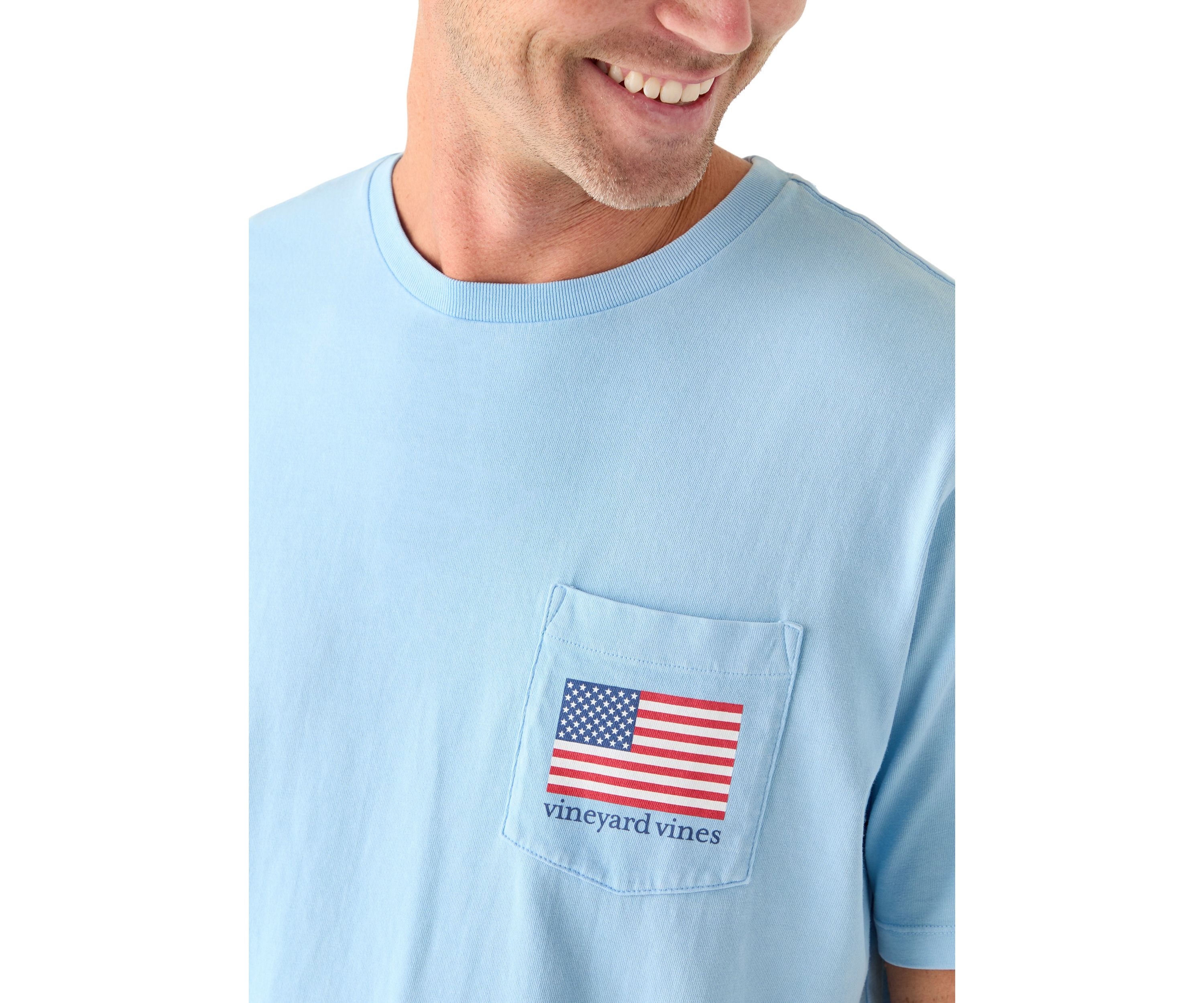 Mens Drift Dye Party In The USA Short Sleeve Pocket T-Shirt