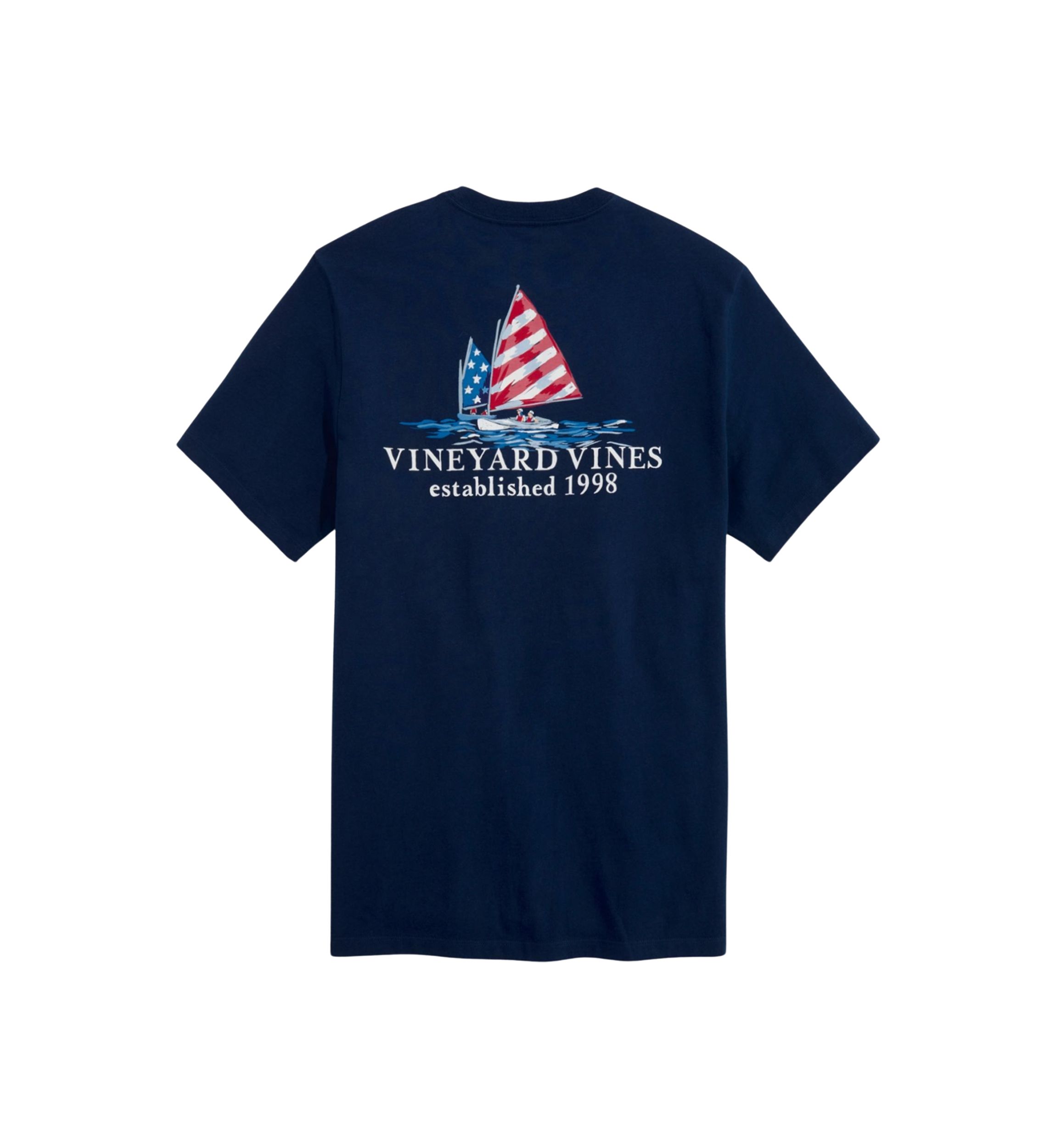 Mens Afternoon Sailing Americana Short Sleeve Pocket T-Shirt