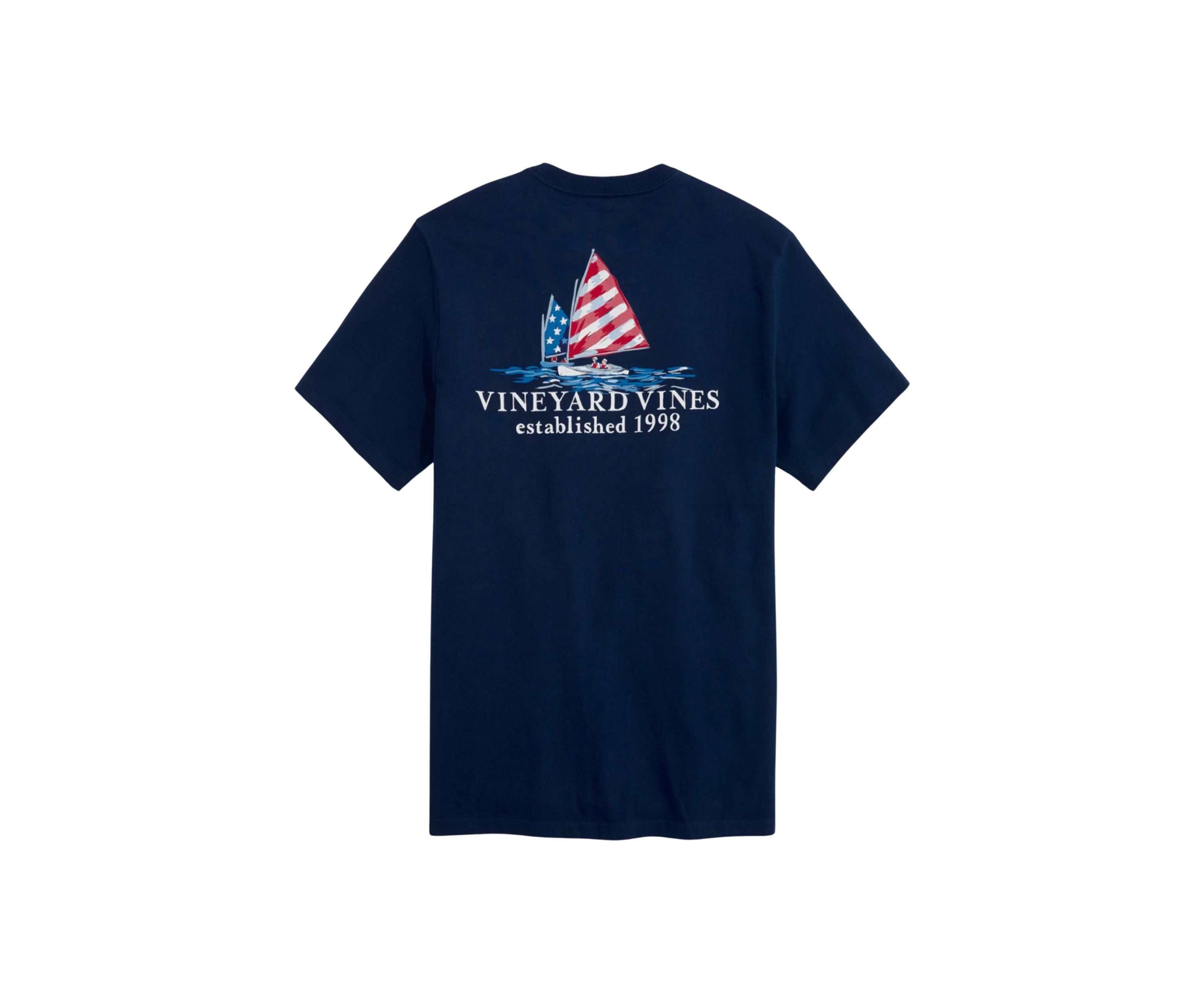 Mens Afternoon Sailing Americana Short Sleeve Pocket T-Shirt
