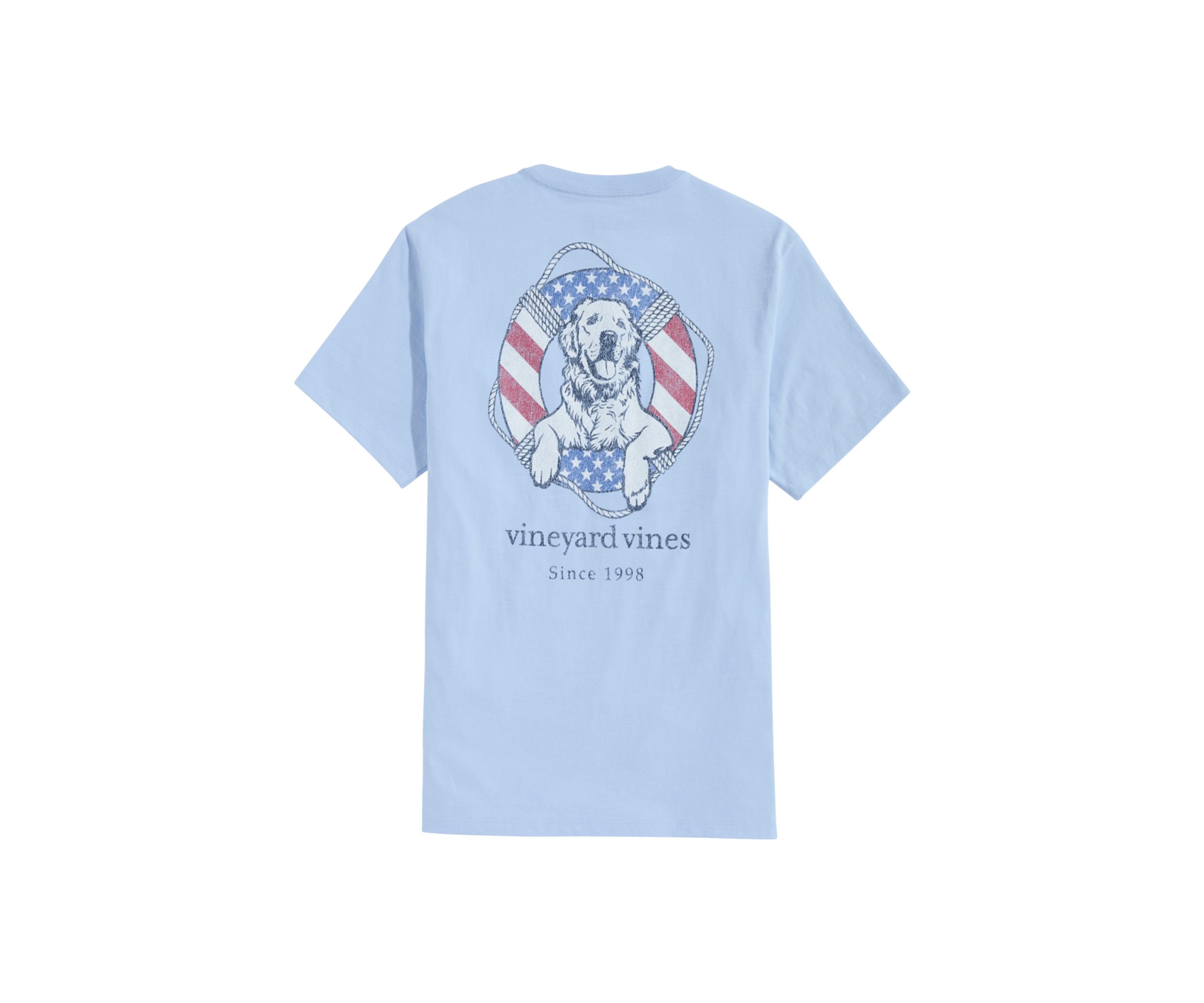 Mens USA Dog Life Ring Short Sleeve Pocket T-Shirt