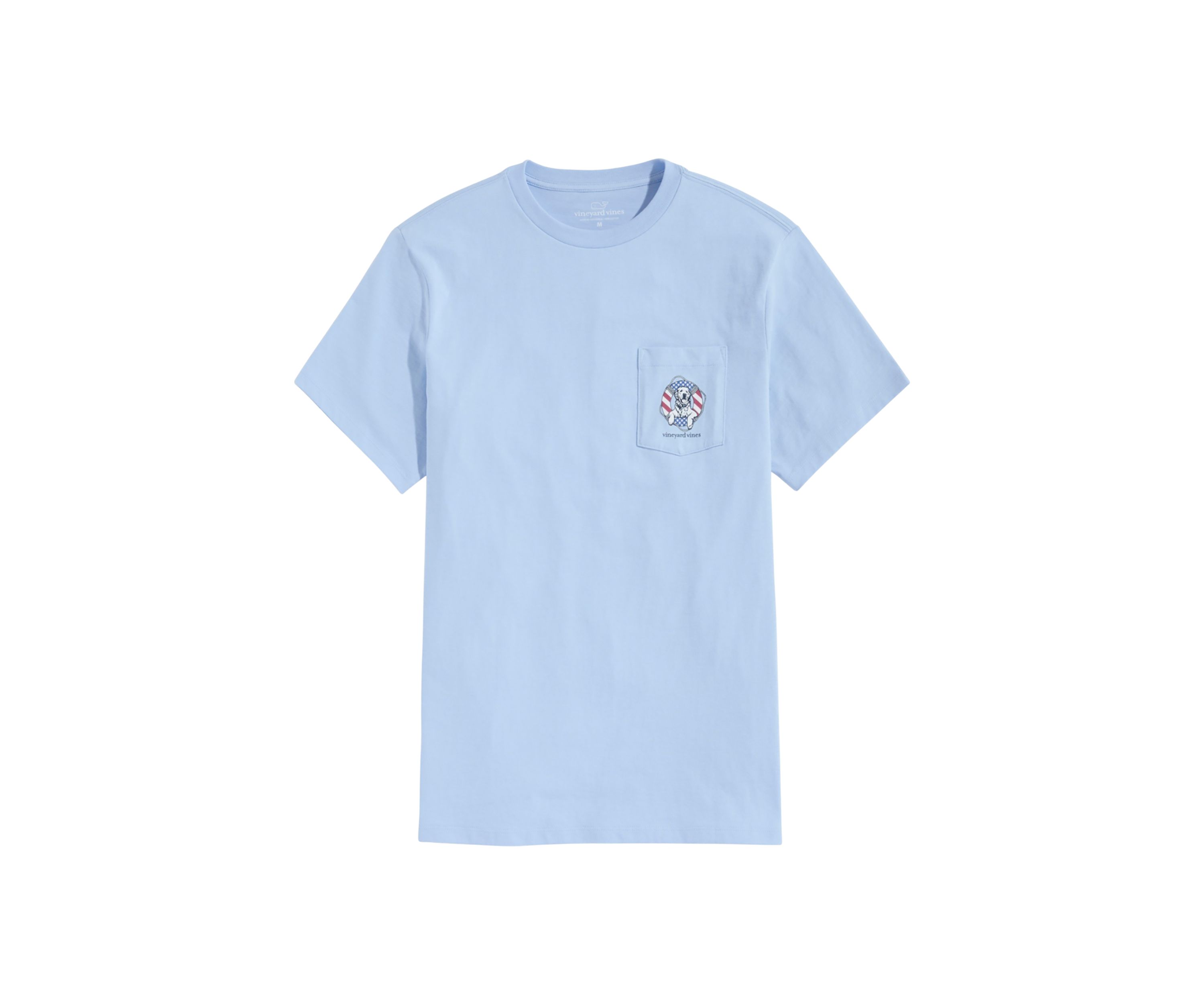 Mens USA Dog Life Ring Short Sleeve Pocket T-Shirt