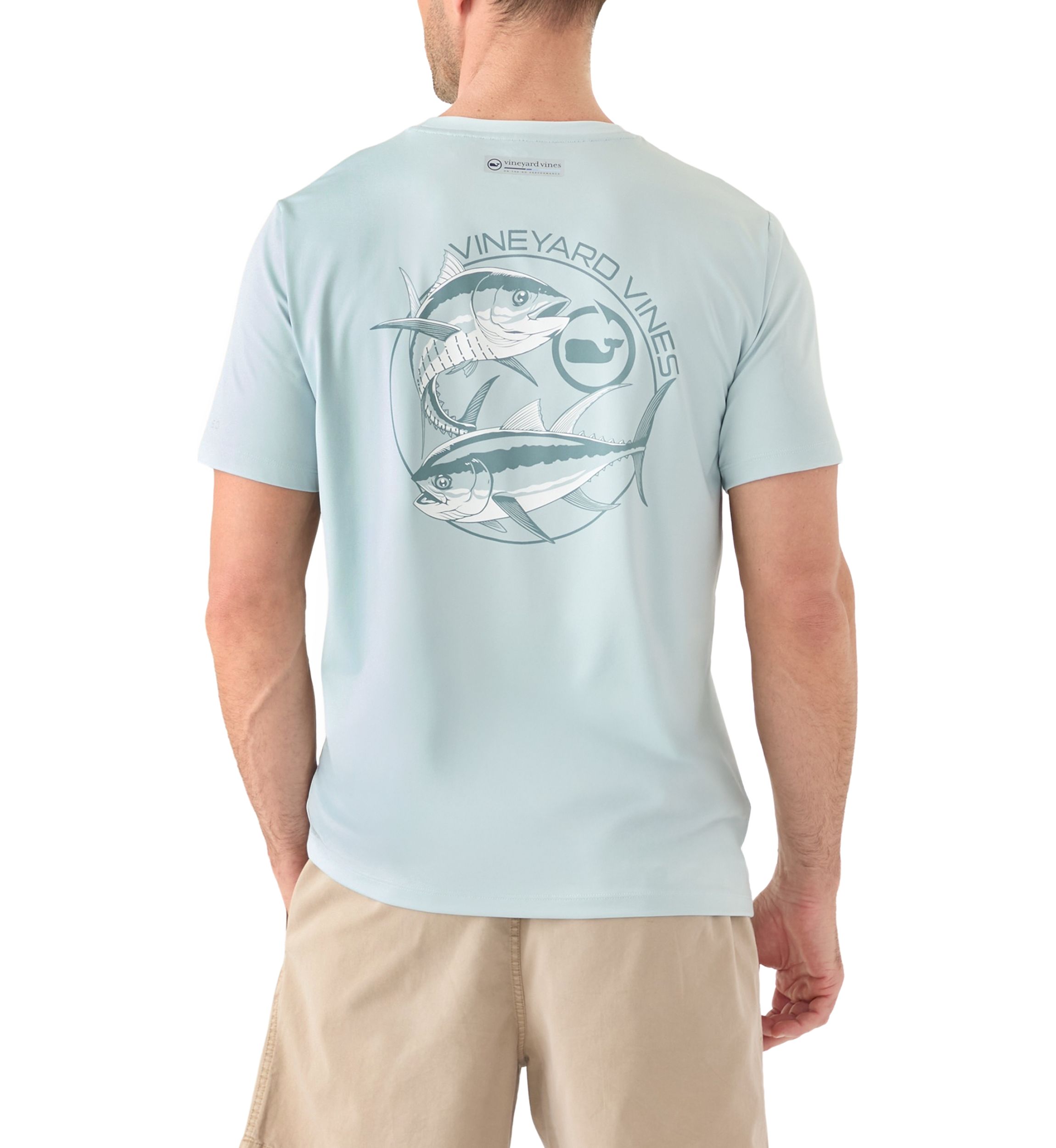 Mens Tuna Circle Short Sleeve Harbor Performance Graphic T-Shirt