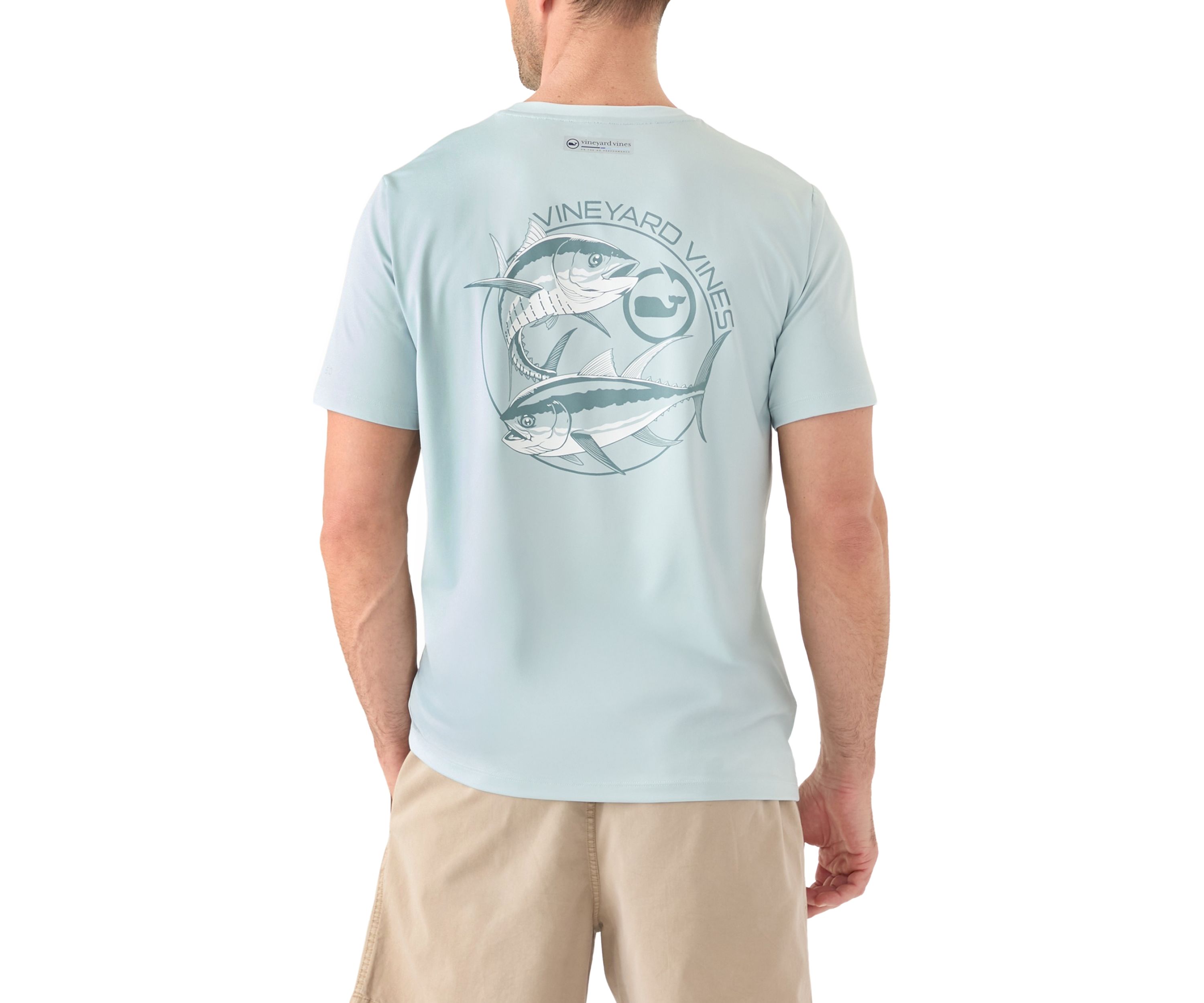 Mens Tuna Circle Short Sleeve Harbor Performance Graphic T-Shirt