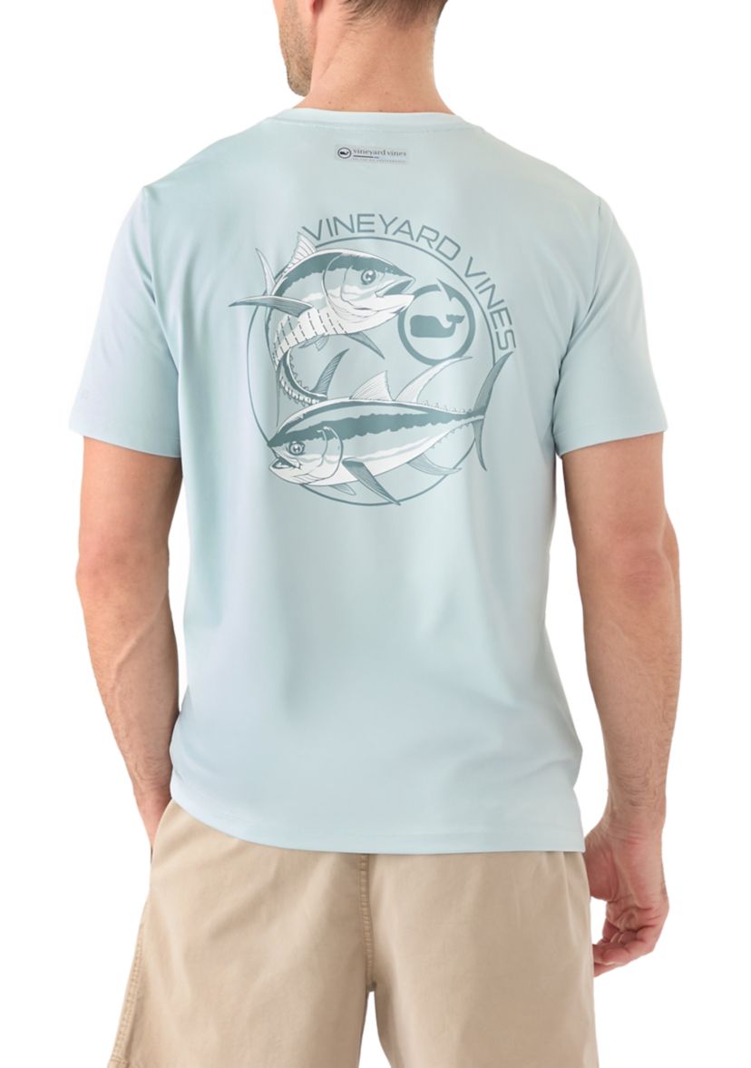 Mens Tuna Circle Short Sleeve Harbor Performance Graphic T-Shirt