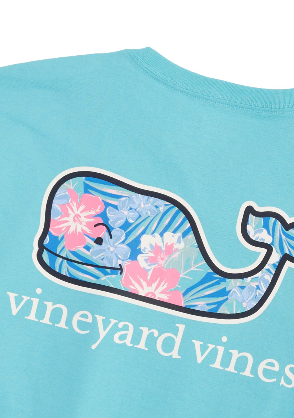 Vintage Floral Whale Graphic T-Shirt