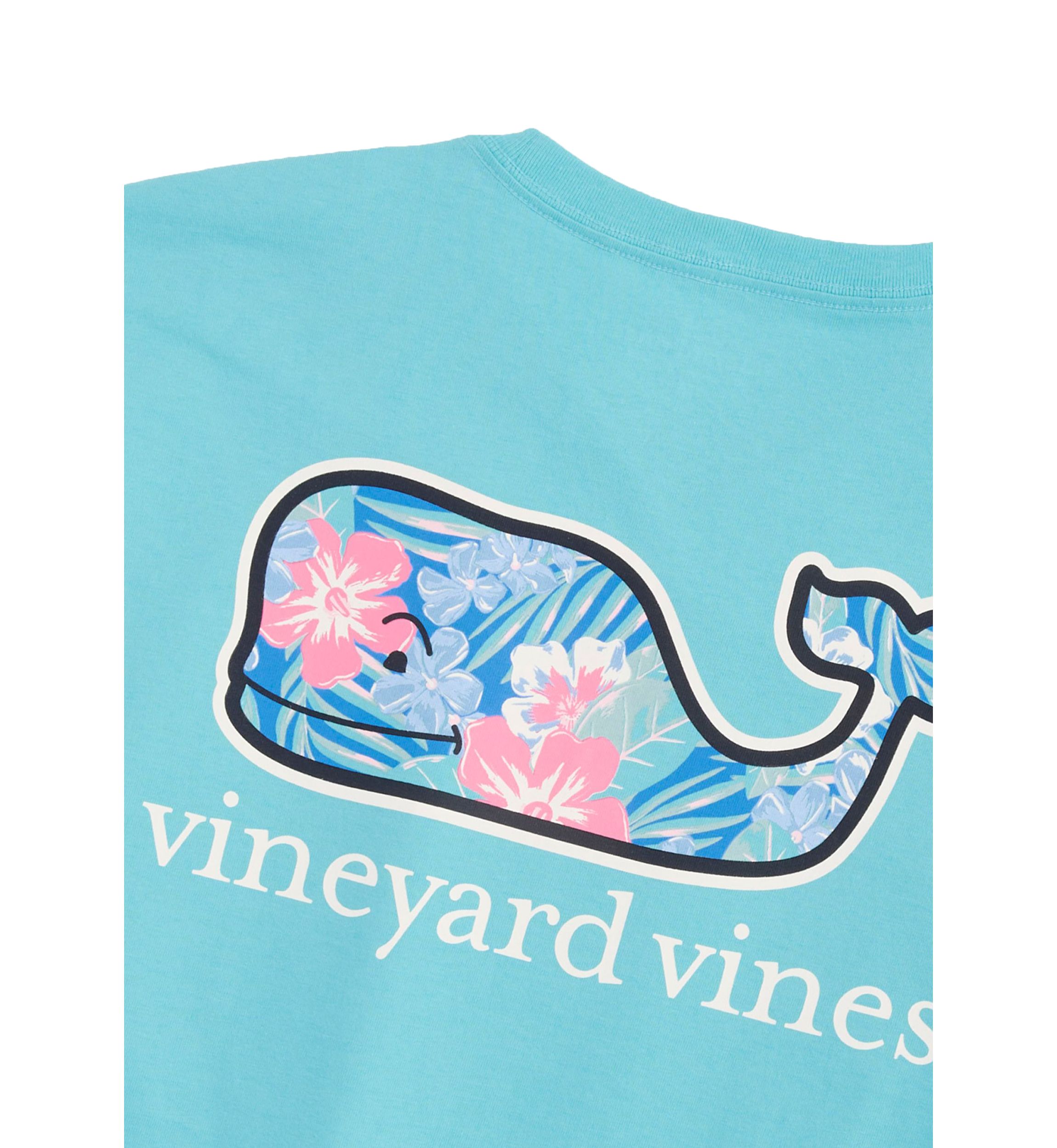 Vintage Floral Whale Graphic T-Shirt