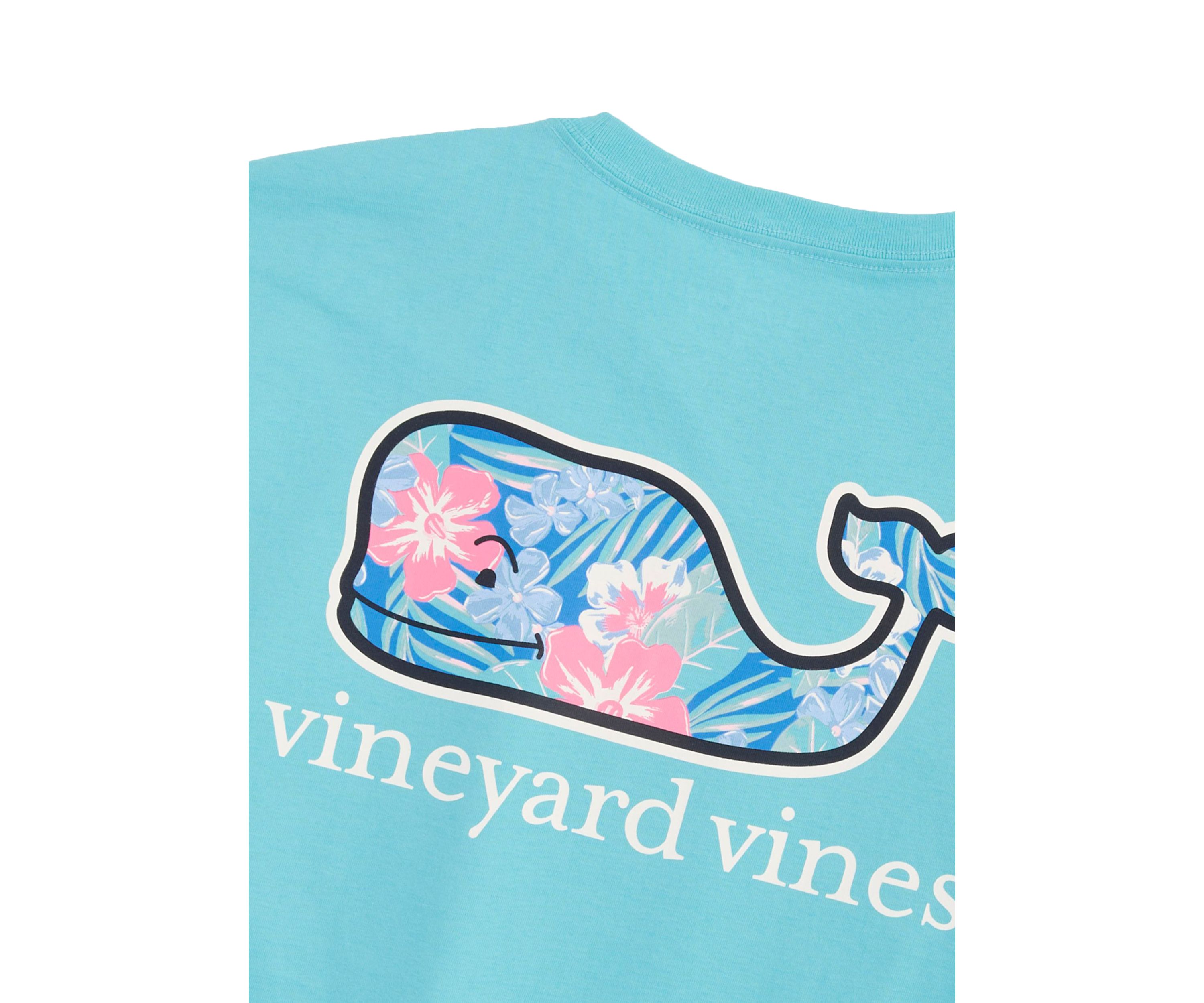Vintage Floral Whale Graphic T-Shirt
