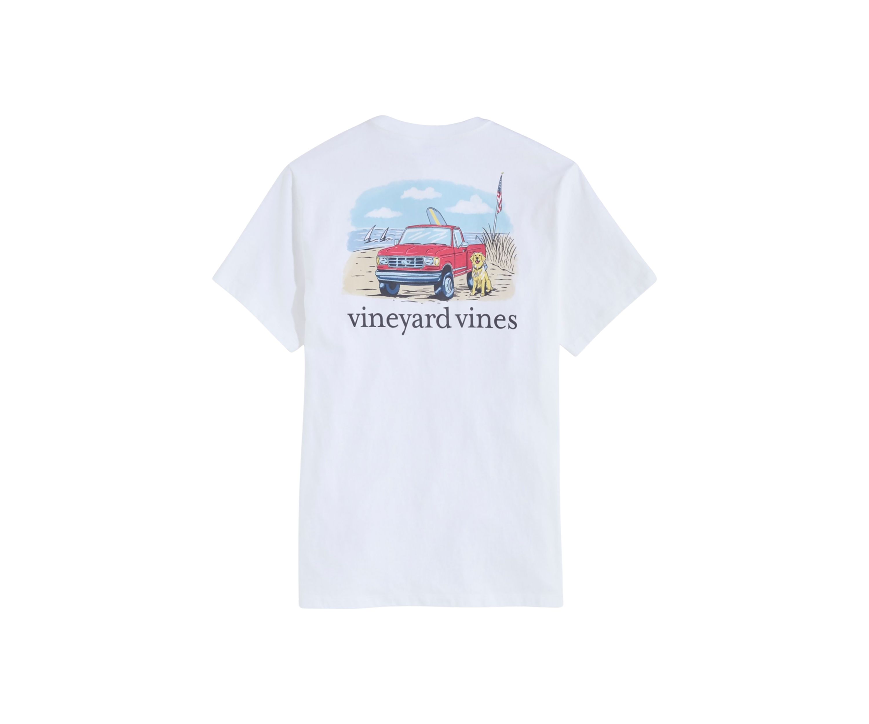 Mens Truck on the Beach Short Sleeve Pocket T-Shirt