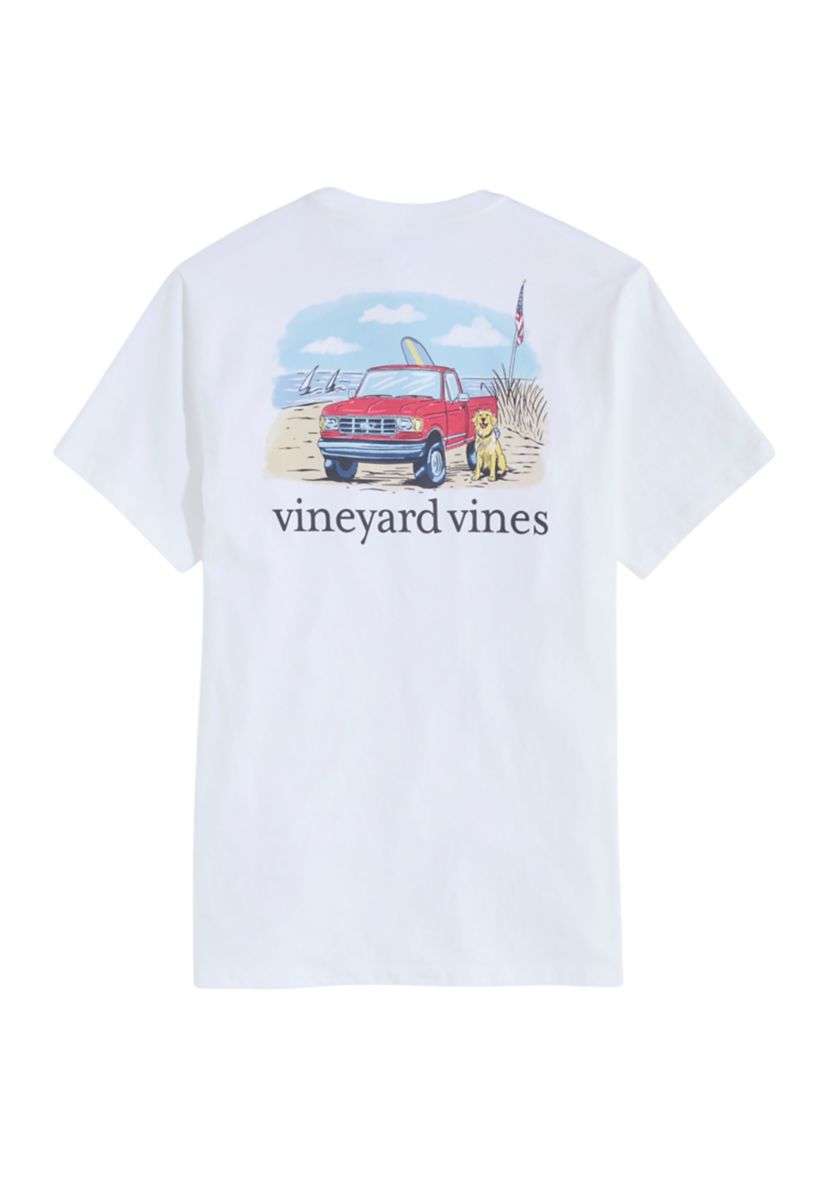 Mens Truck on the Beach Short Sleeve Pocket T-Shirt