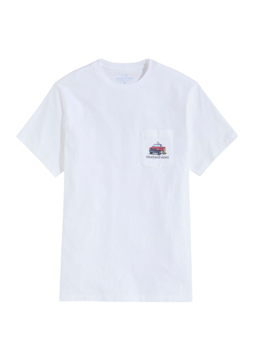 Mens Truck on the Beach Short Sleeve Pocket T-Shirt