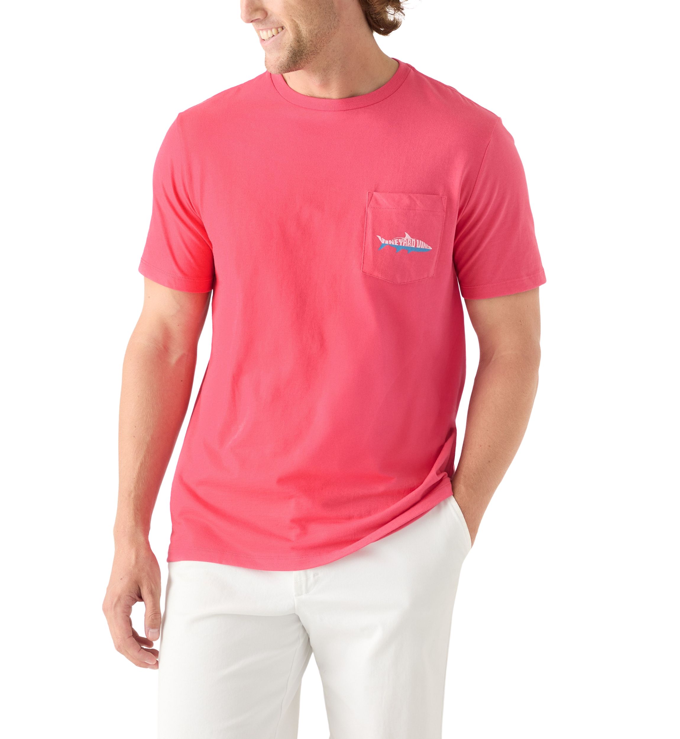 Mens Silhouette Fish Type Short-sleeve Pocket T-Shirt