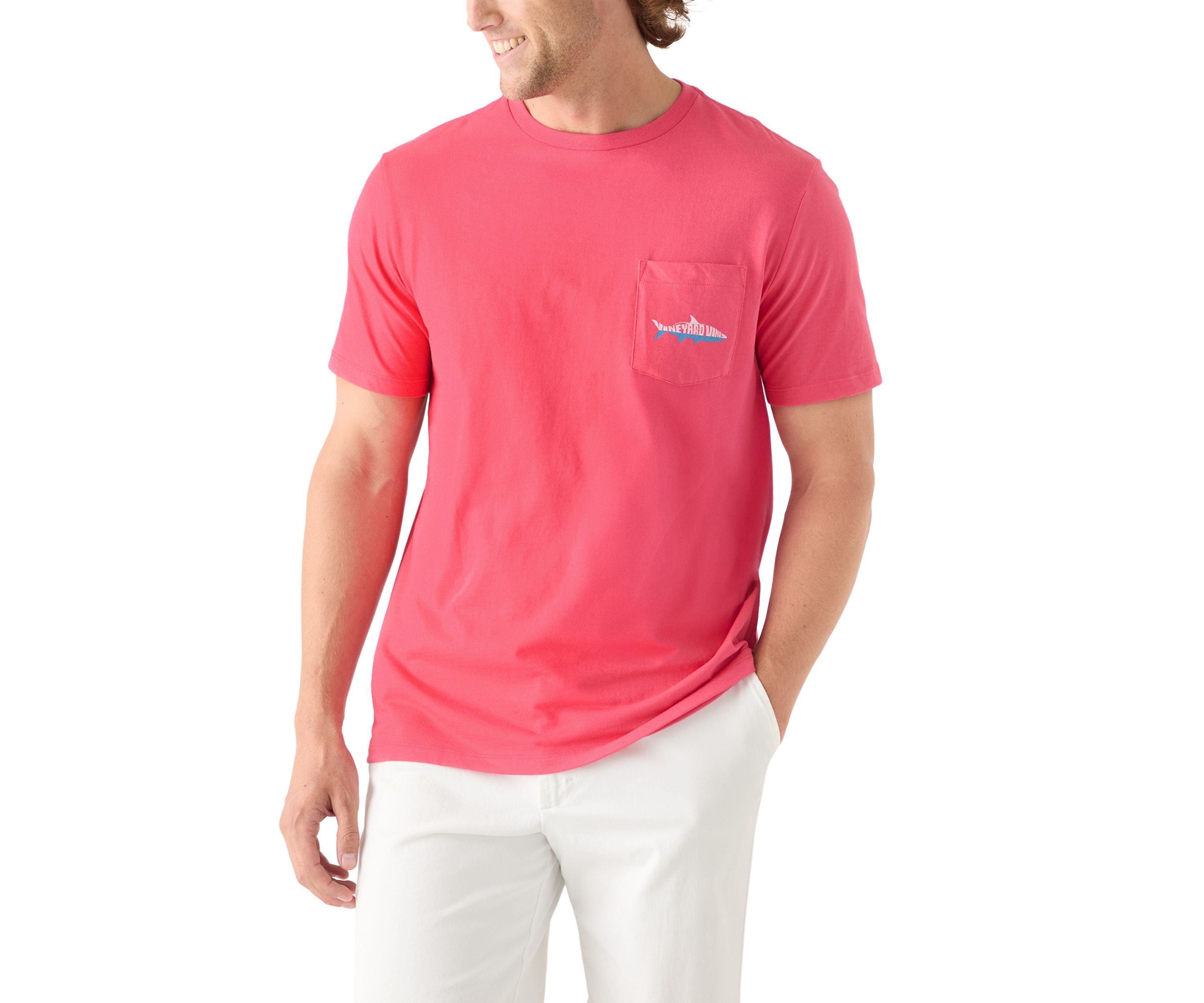 Mens Silhouette Fish Type Short-sleeve Pocket T-Shirt