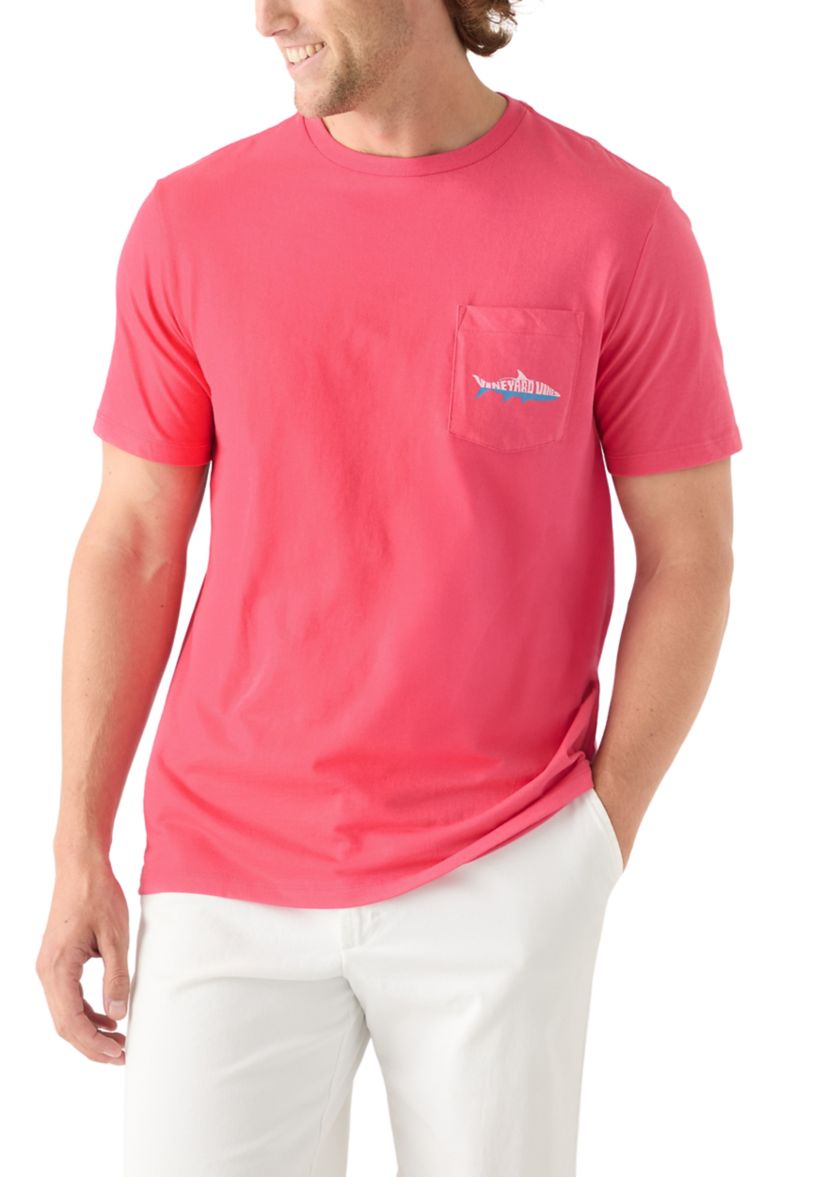 Mens Silhouette Fish Type Short-sleeve Pocket T-Shirt
