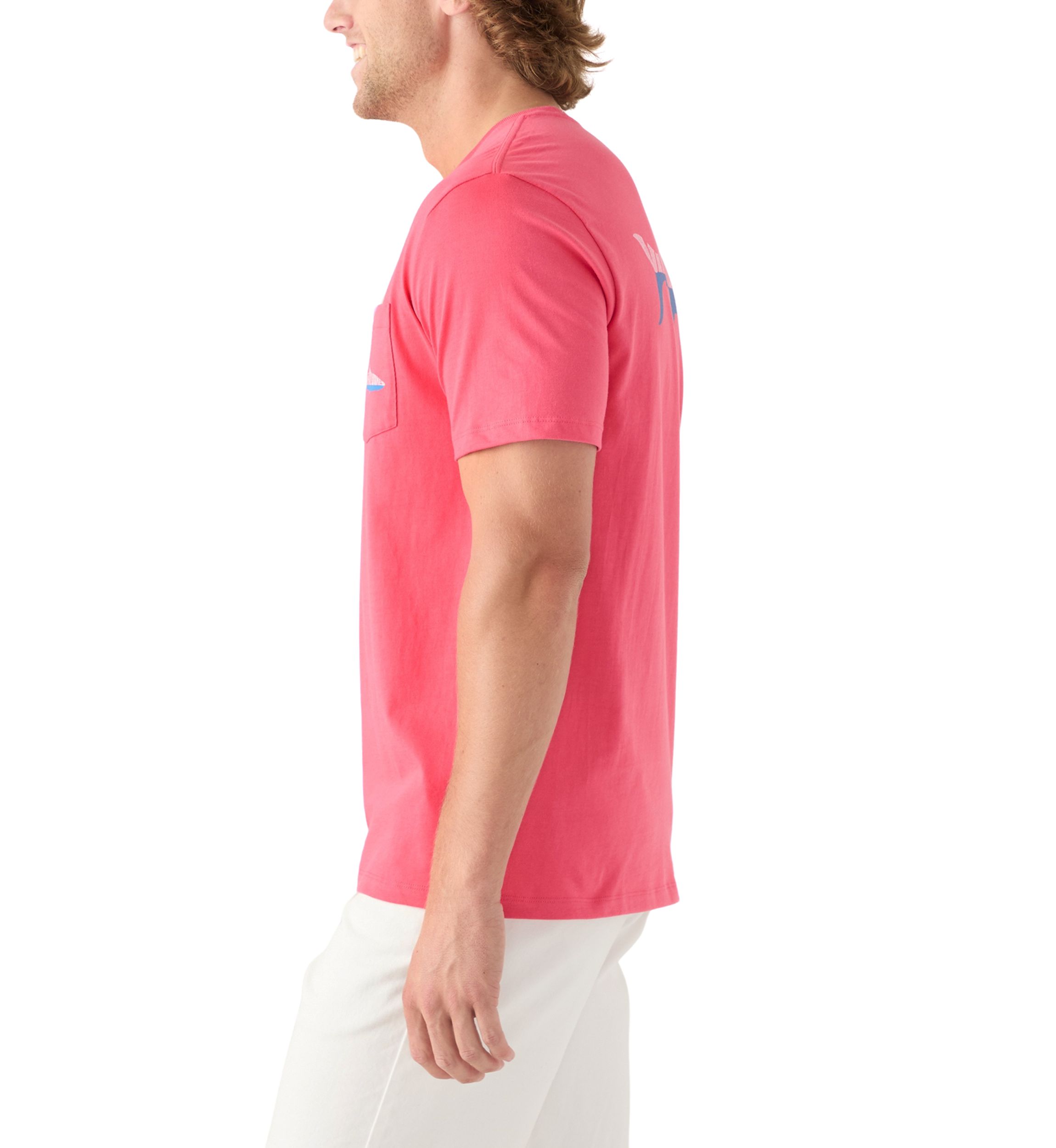 Mens Silhouette Fish Type Short-sleeve Pocket T-Shirt
