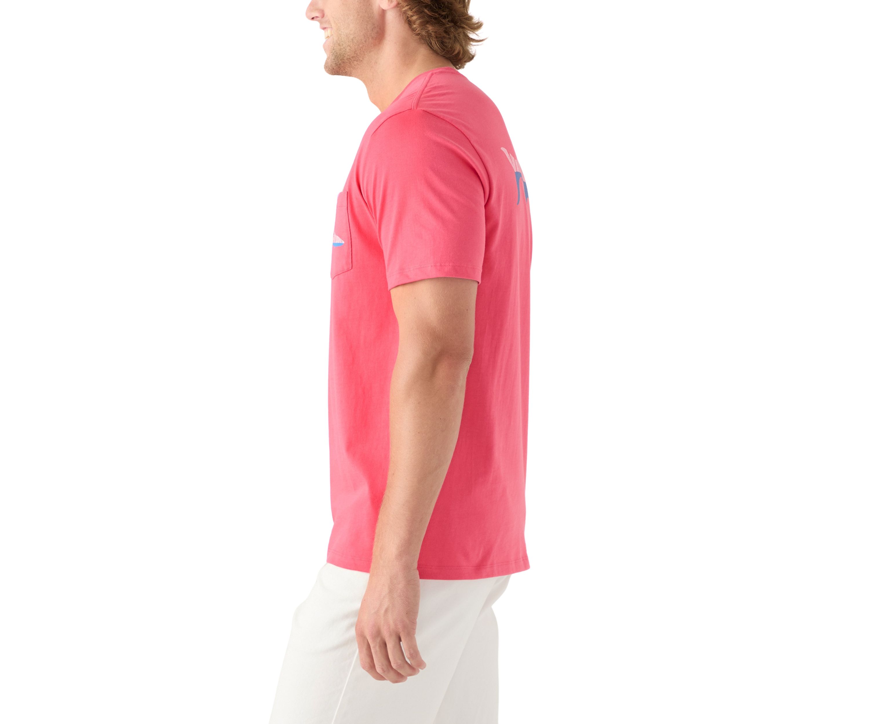 Mens Silhouette Fish Type Short-sleeve Pocket T-Shirt
