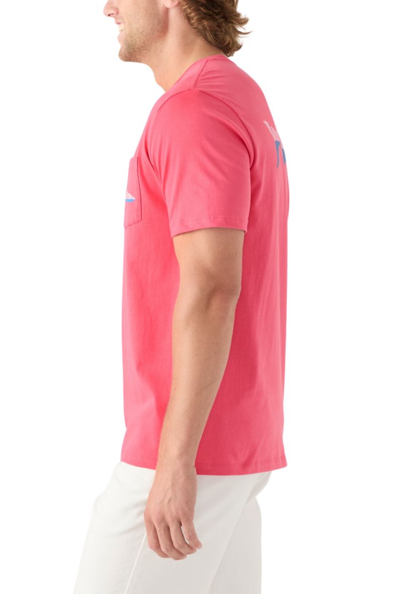 Mens Silhouette Fish Type Short-sleeve Pocket T-Shirt