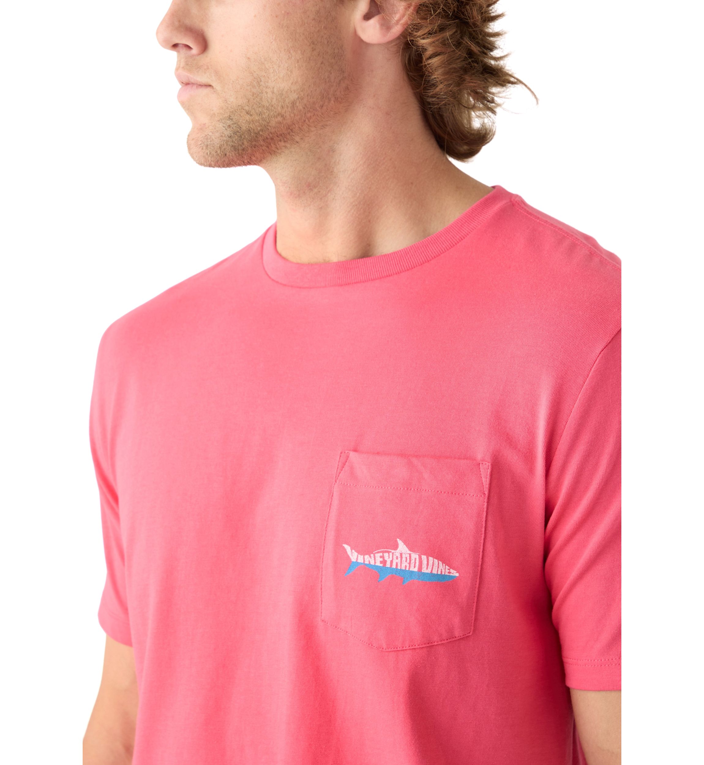 Mens Silhouette Fish Type Short-sleeve Pocket T-Shirt