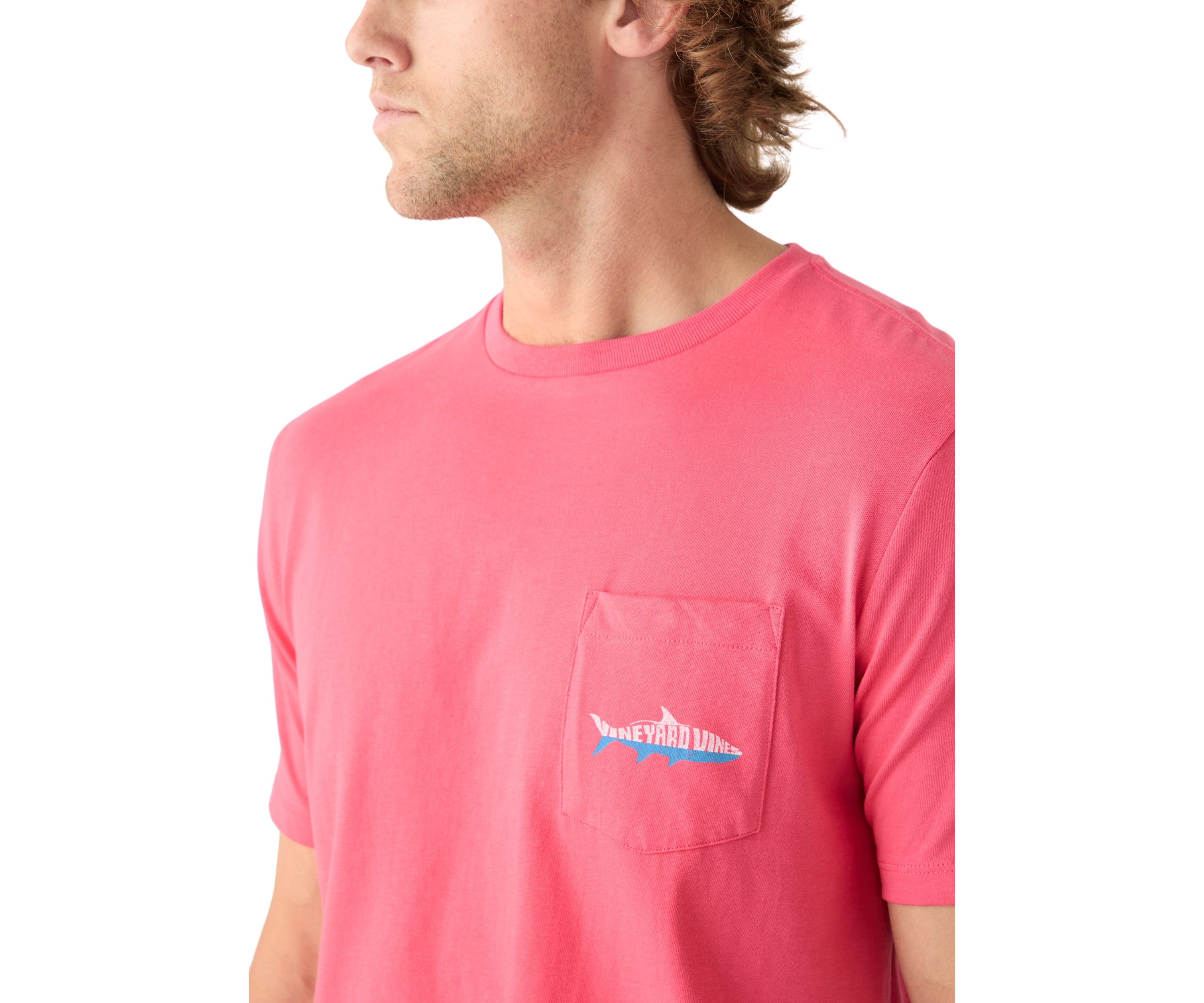 Mens Silhouette Fish Type Short-sleeve Pocket T-Shirt