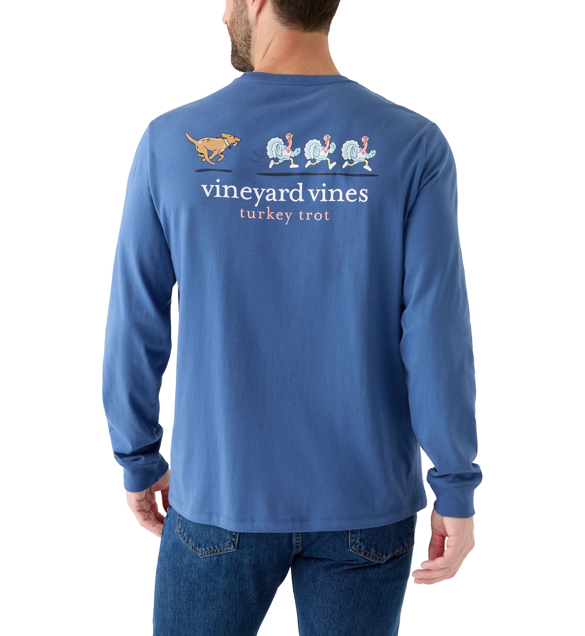 Mens Turkey Trot Long Sleeve Graphic T-Shirt