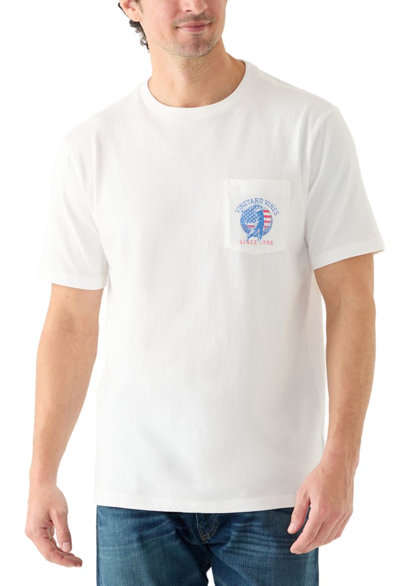 Mens USA Golfer Short Sleeve Pocket T-Shirt