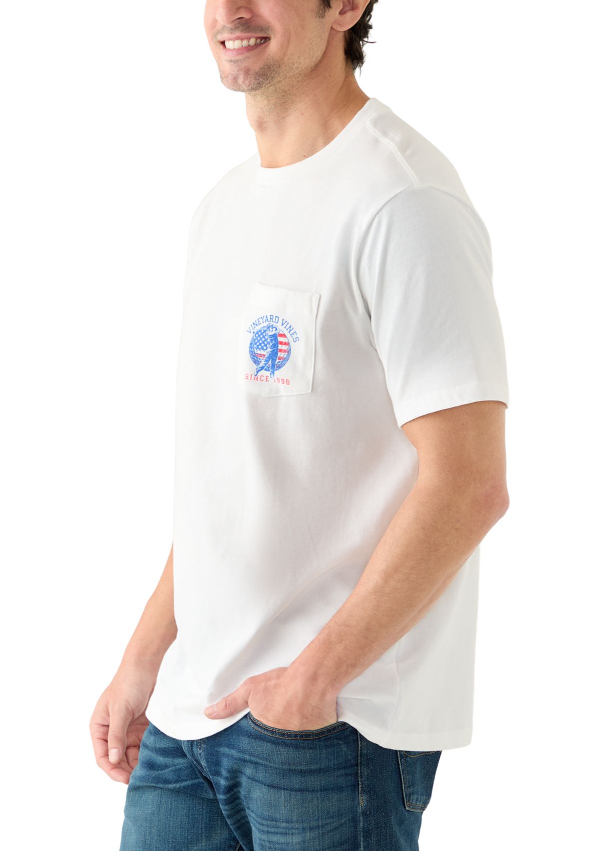 Mens USA Golfer Short Sleeve Pocket T-Shirt