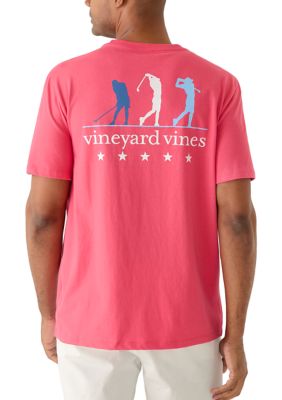 Vineyard Vines Men's Golf Silo USA Graphic Short Sleeve Shirt, XL